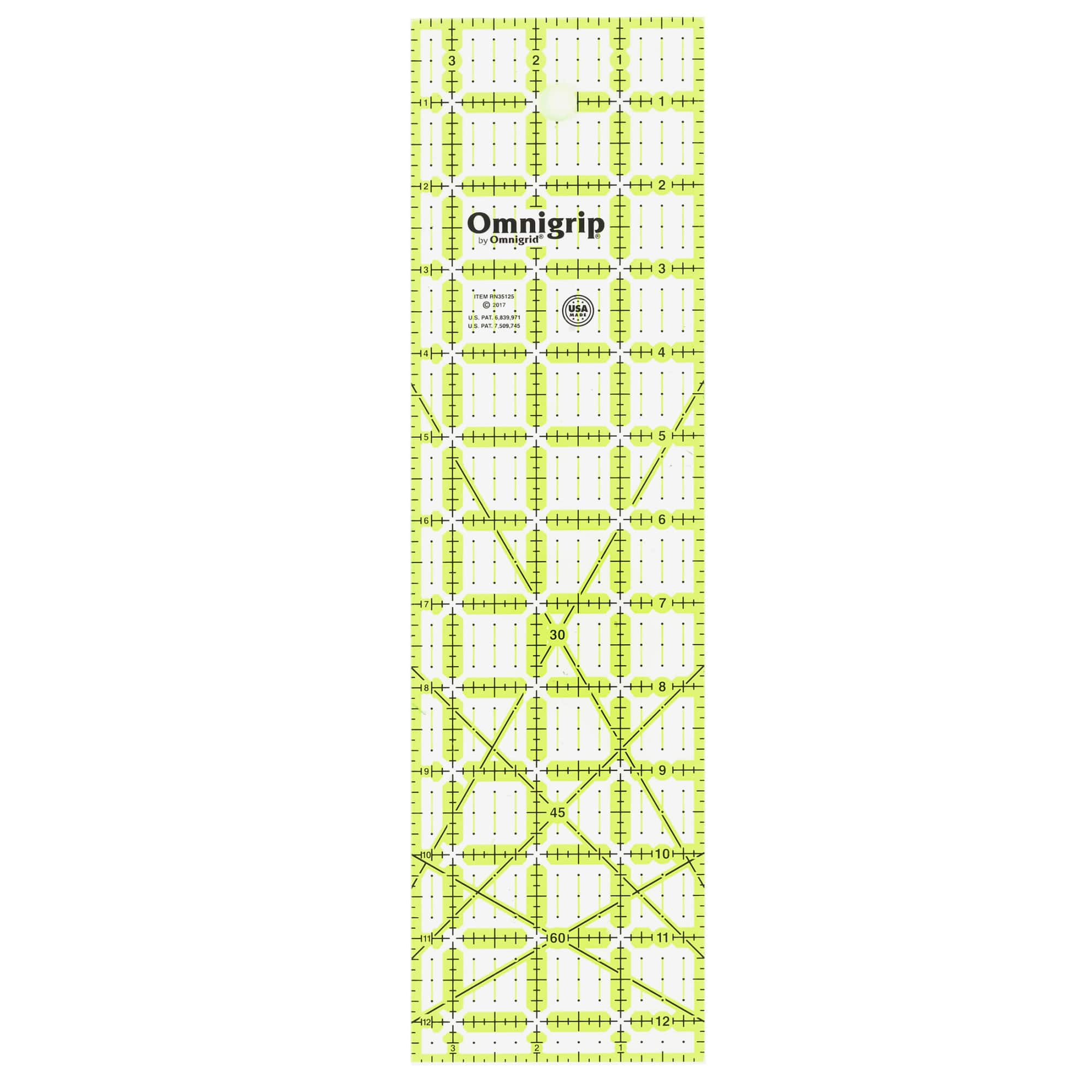 Omnigrip® by Omnigrid® 3.5" x 12.5" Non-Slip Rectangle Quilting Ruler