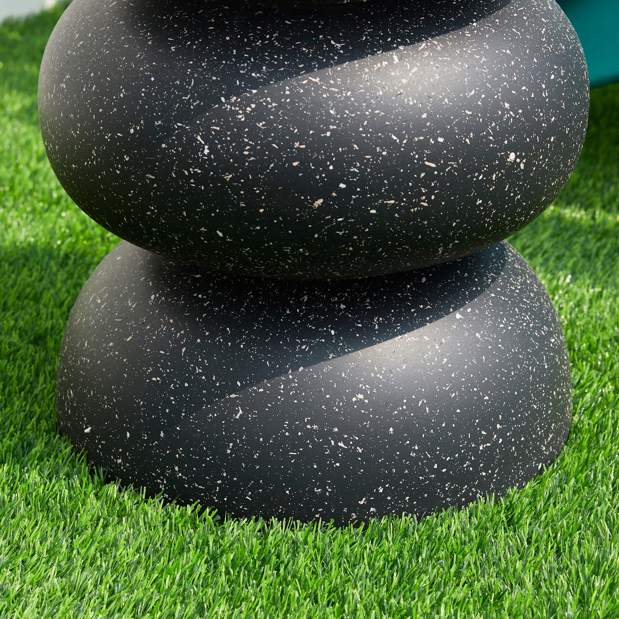 Glitzhome® 18" Multifunctional Faux Terrazzo Garden Stool