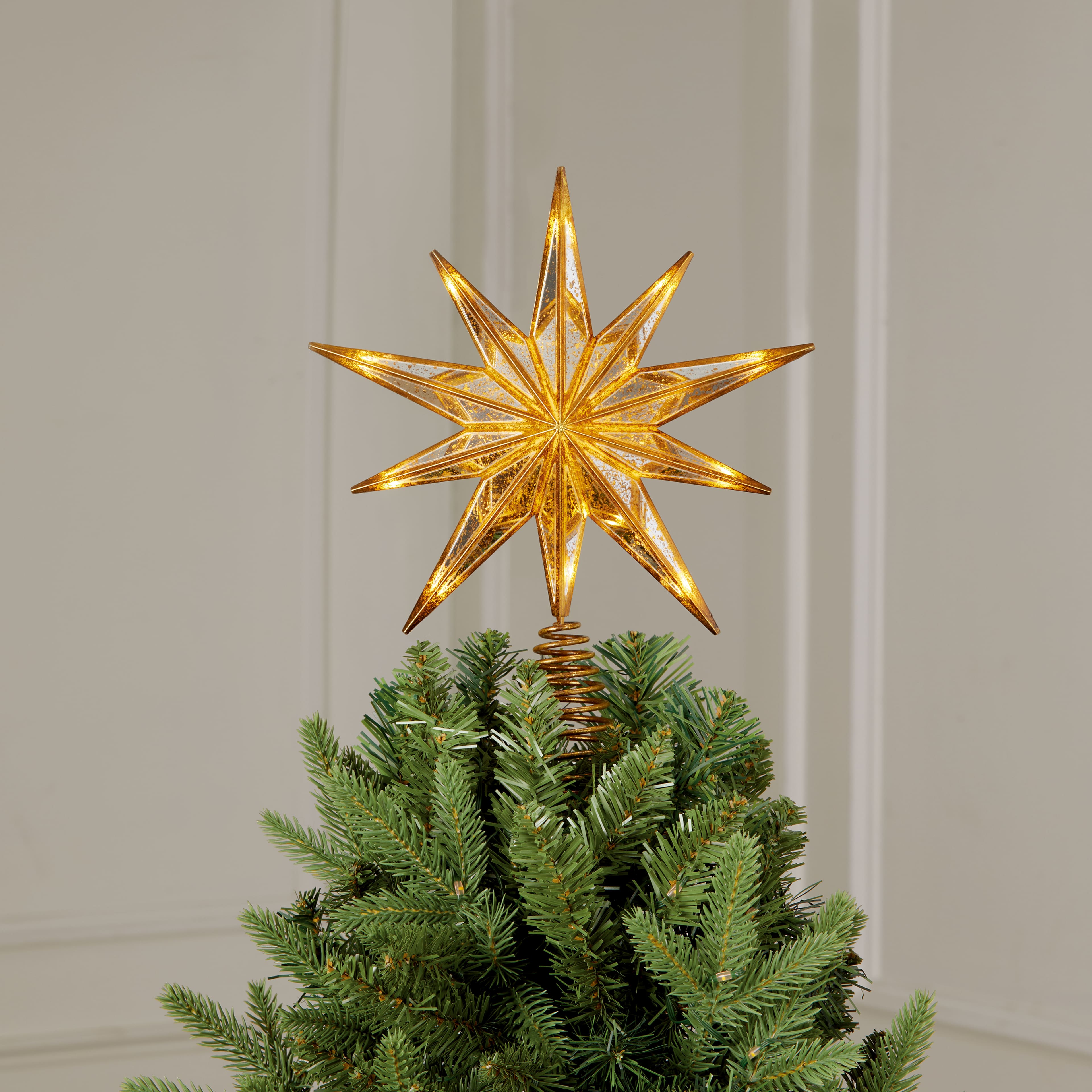 9.5&#x22; Gold Bethlehem Star LED Tree Topper by Ashland&#xAE;