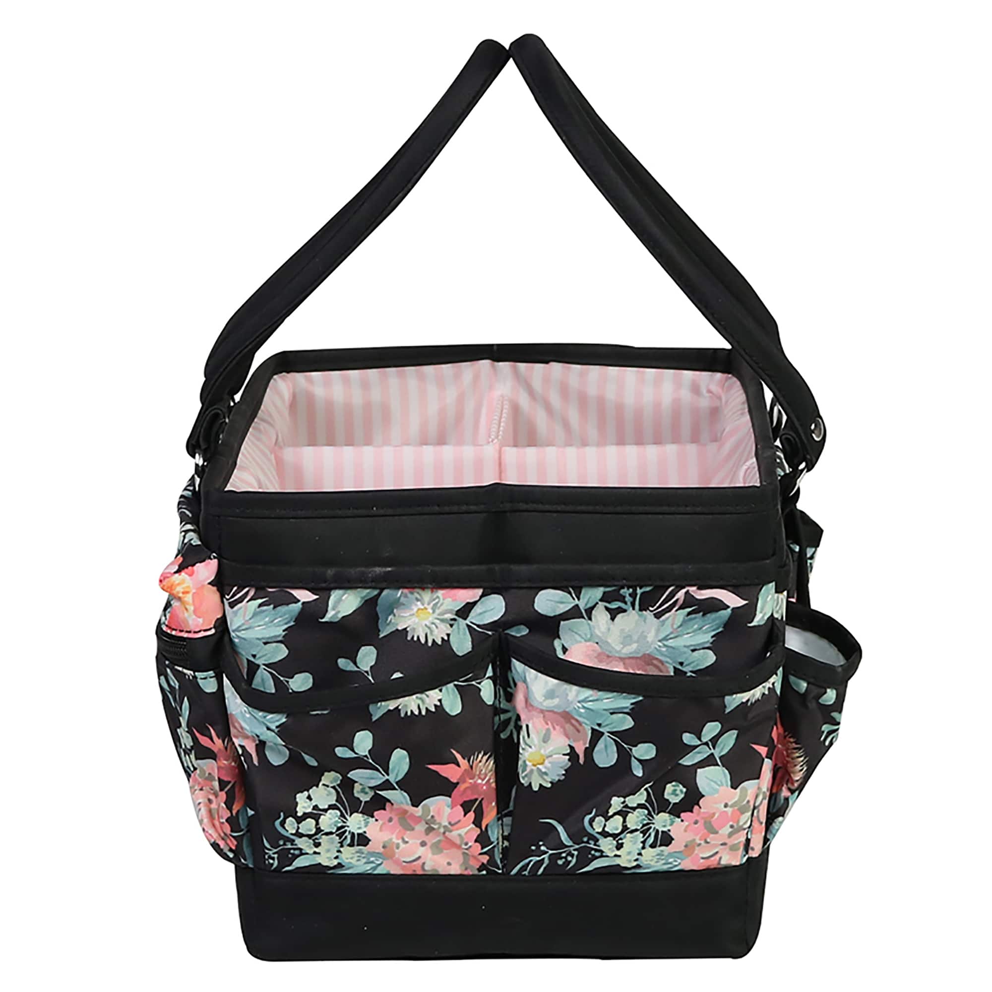 Everything Mary Black & Floral Deluxe Store & Tote Craft Organizer