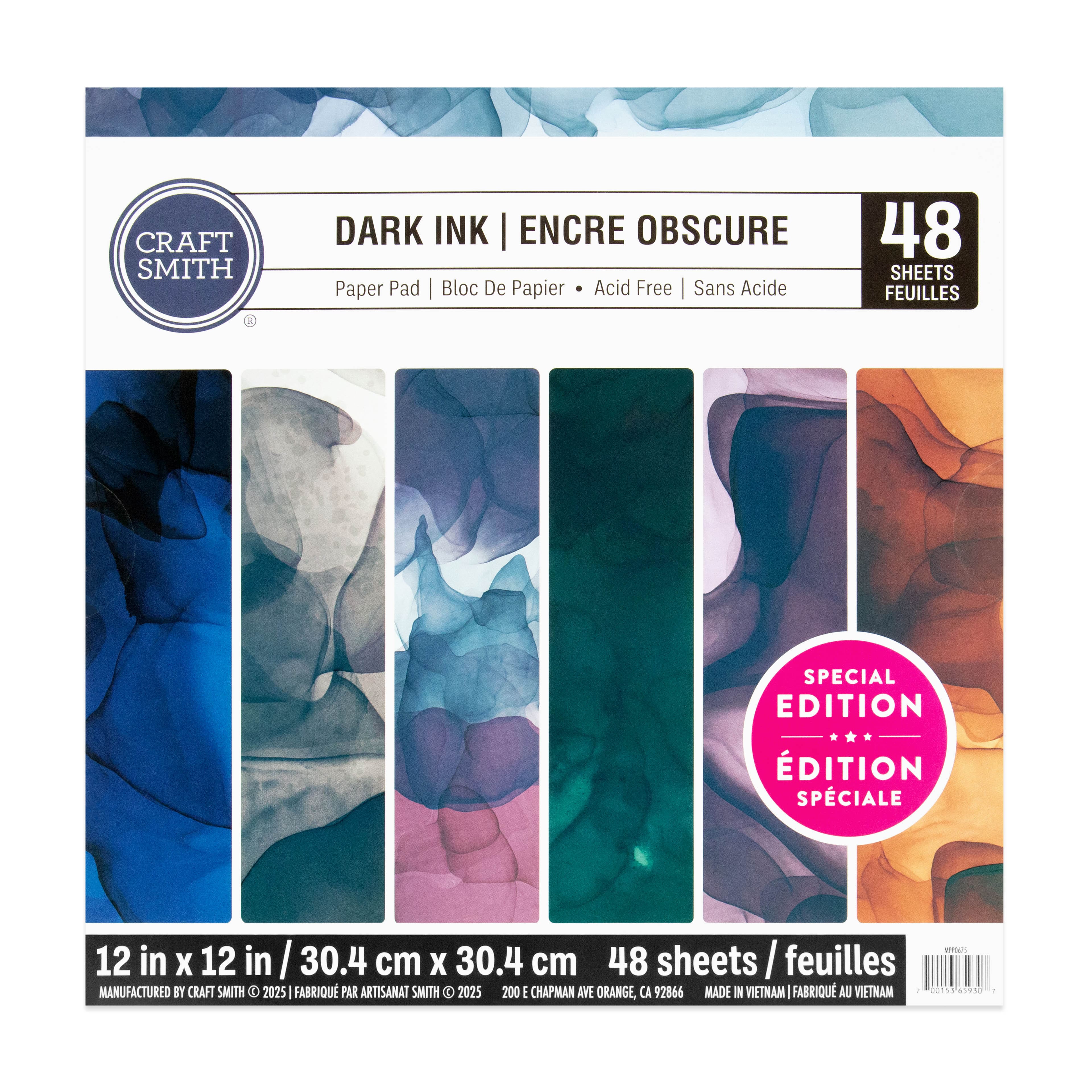 Craft Smith 12&#x22; x 12&#x22; Dark Ink Paper Pad