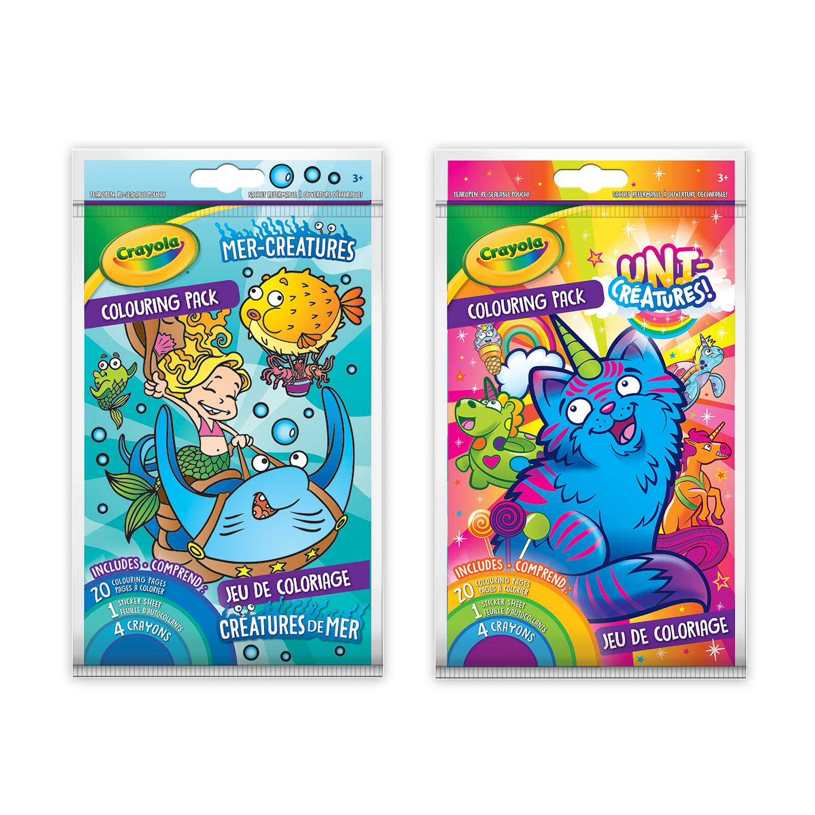 Crayola Uni Creatures Amp Mer Creatures Colouring Pack