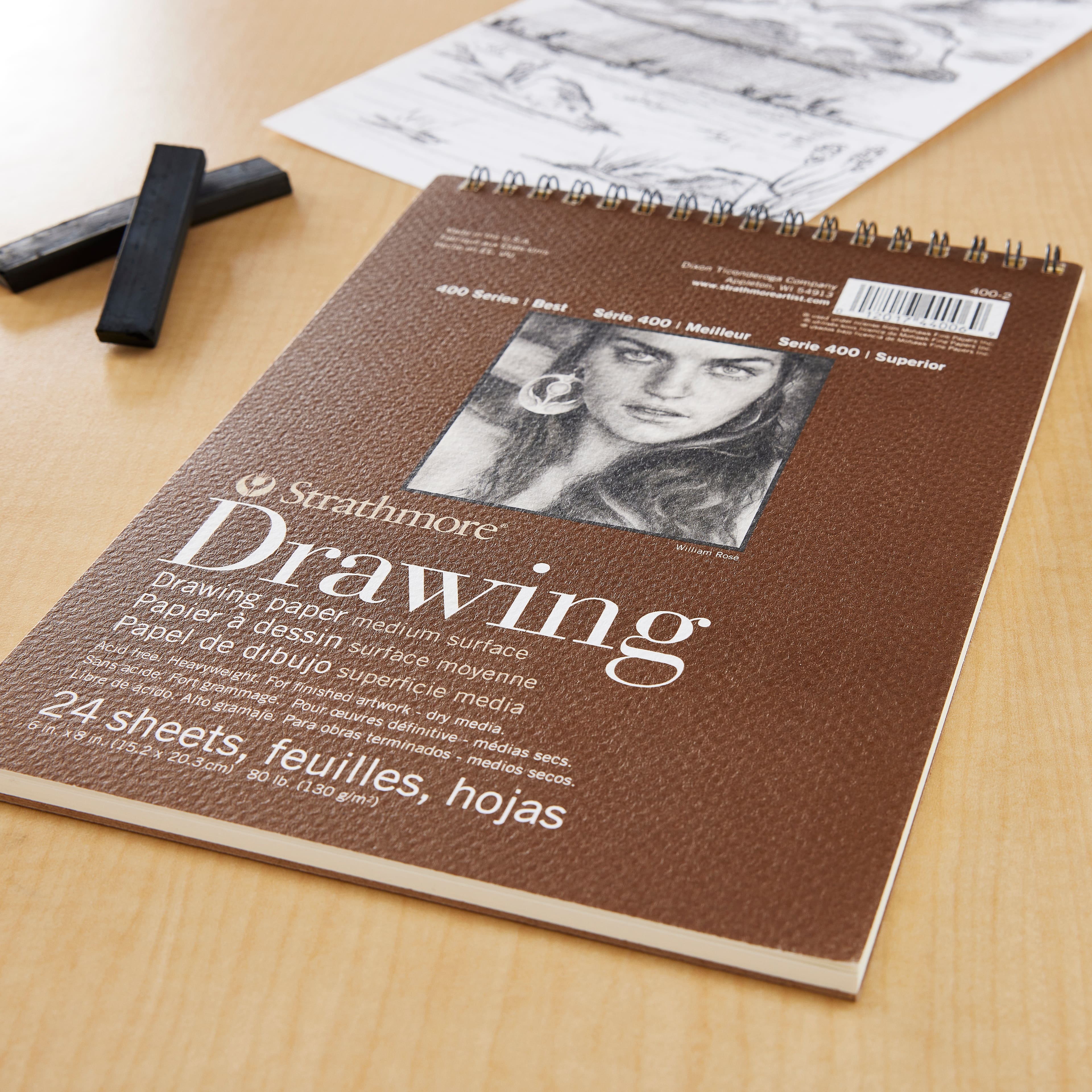 Strathmore 400 Series Drawing Paper Medium, 24 Sheets, 80lb 18 x 24 Art  Pad