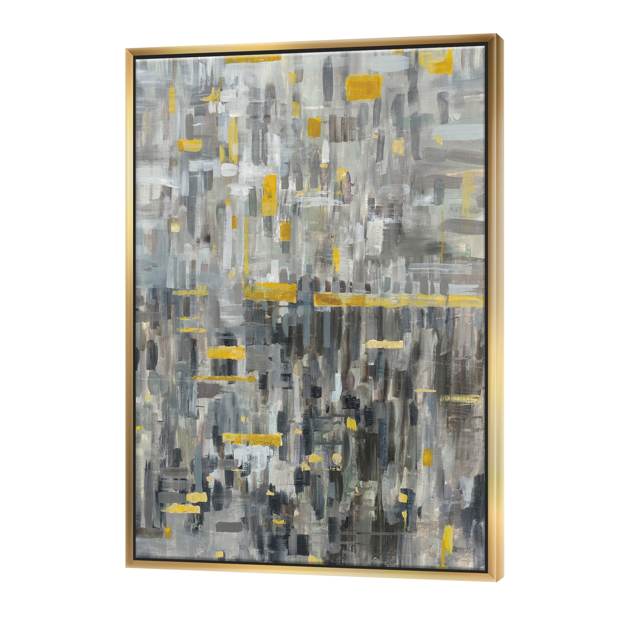 Designart - Glam Gold Reflection - Modern & Transitional Canvas in Gold Frame