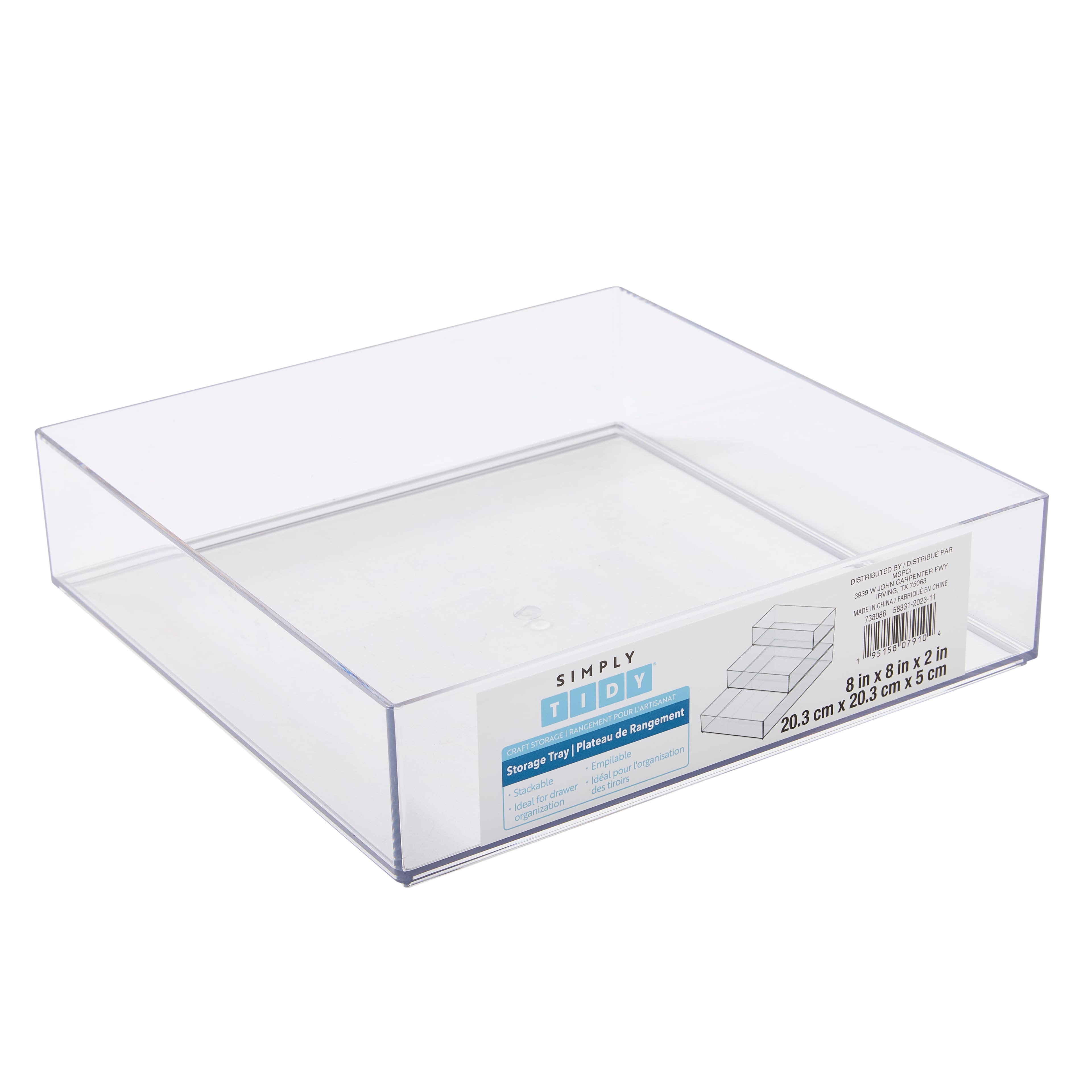 8" x 8" Clear Stacking Storage Tray by Simply Tidy™