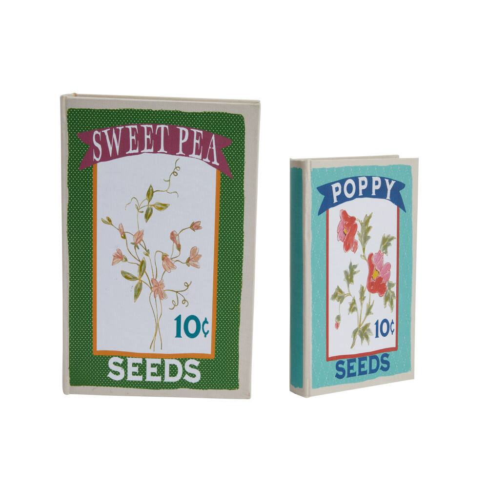 Hello Honey® Multicolored Decorative Hard-Sided Canvas Book Storage Boxes Set