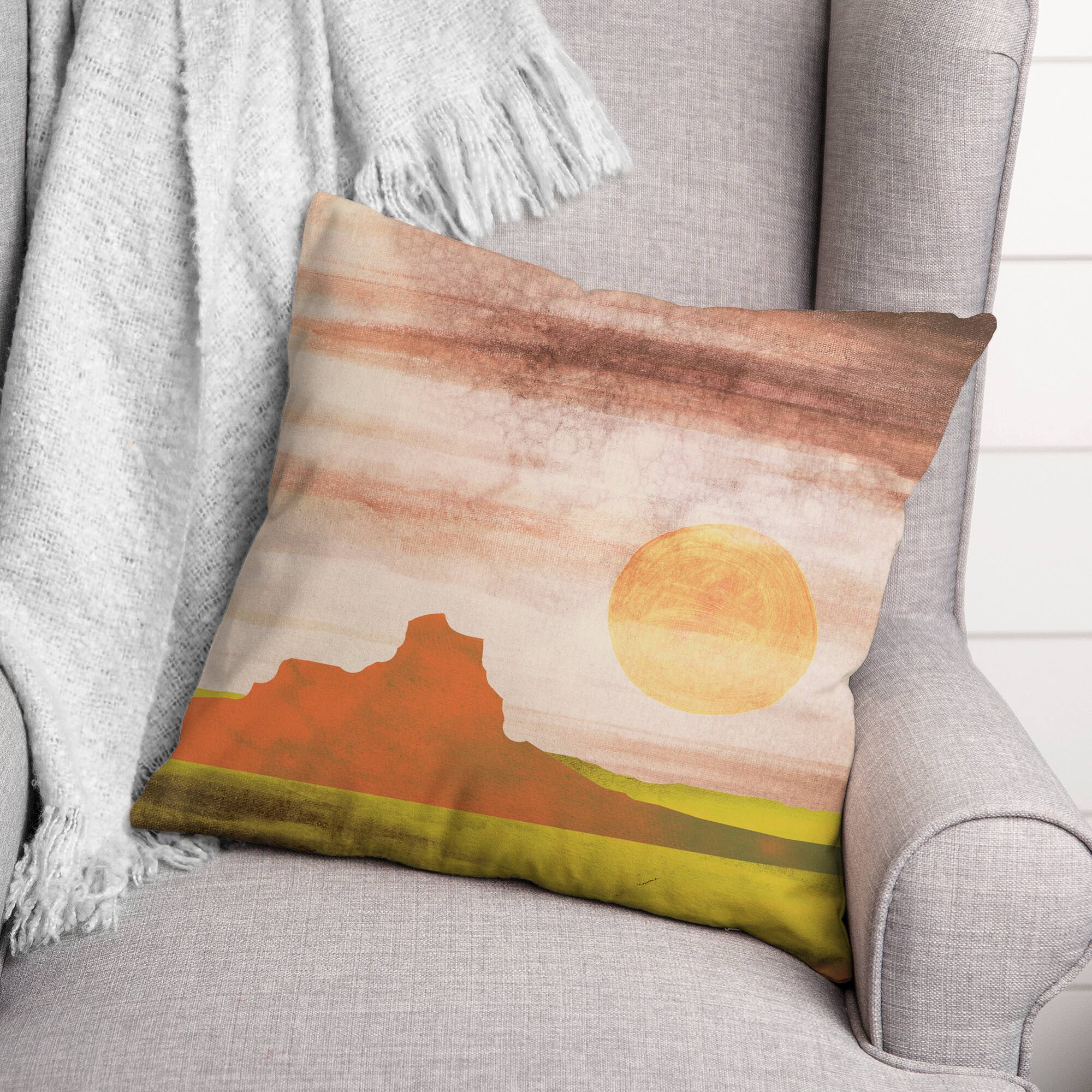 Boho Landscape 18&#x22; x 18&#x22; Throw Pillow