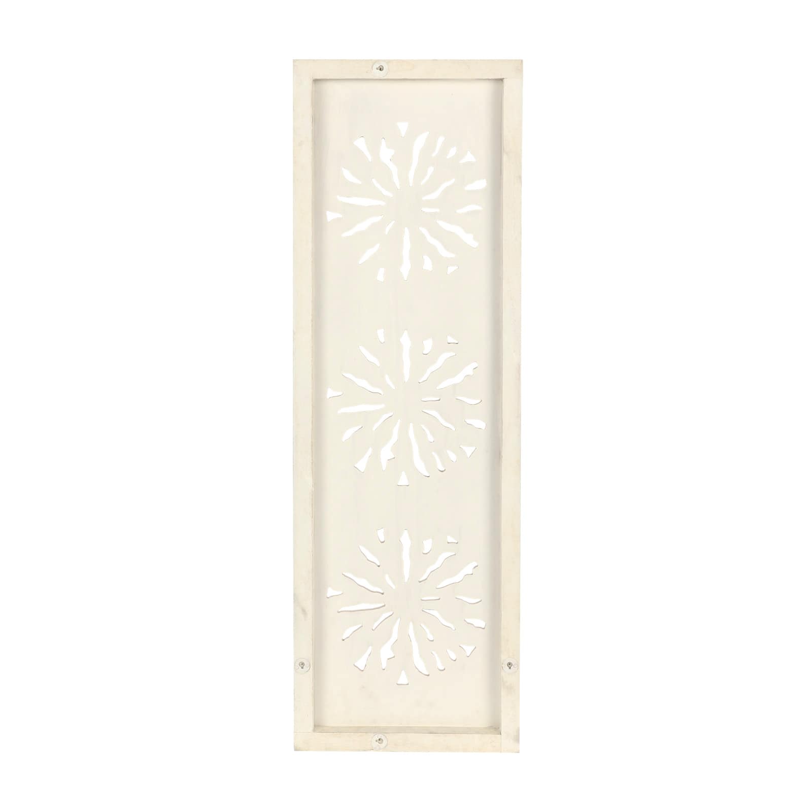 Cream Distressed Carved Floral Wall D&#xE9;cor