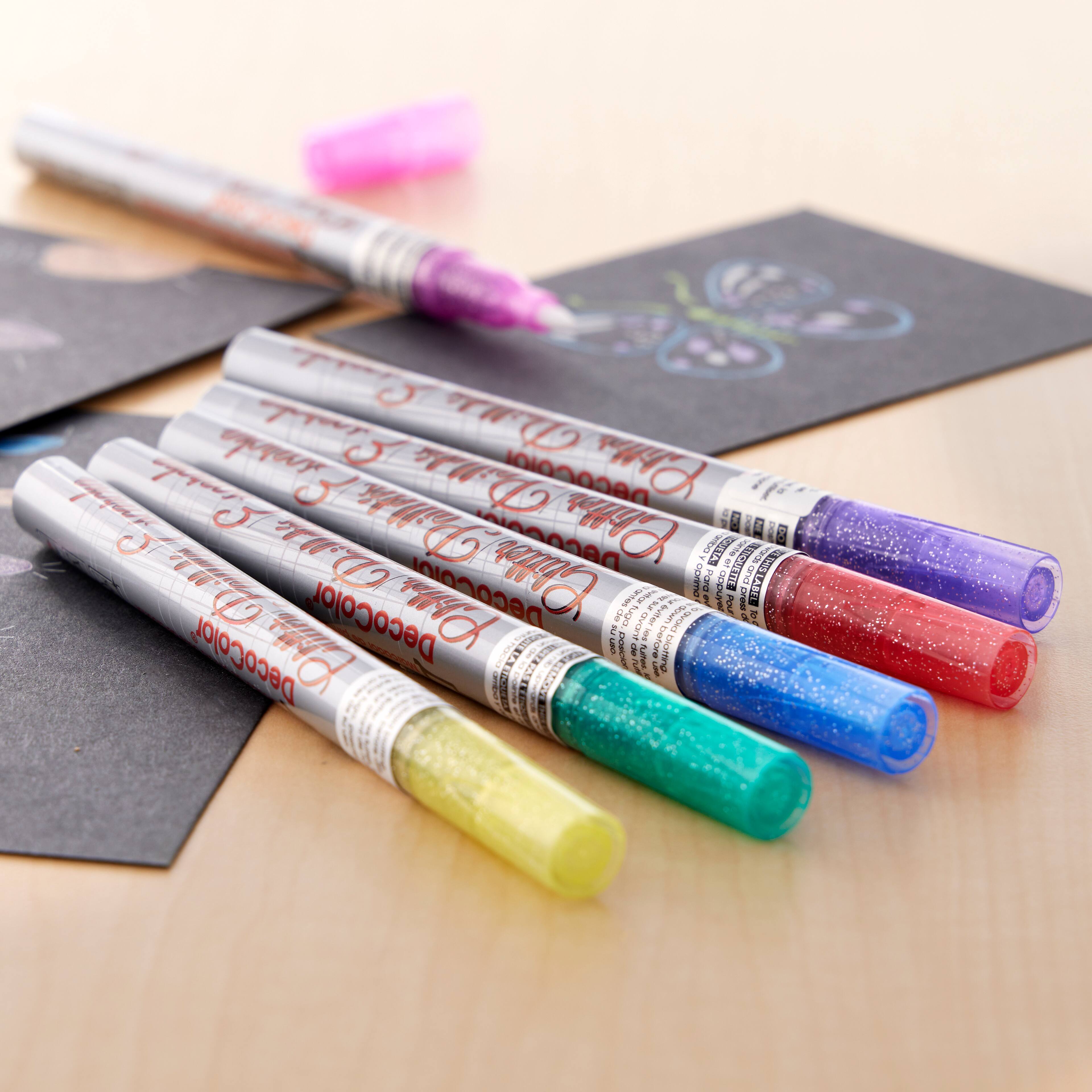 6 Packs: 6 ct. (36 total)  Deco Color&#x2122; Glitter Paint Marker Set