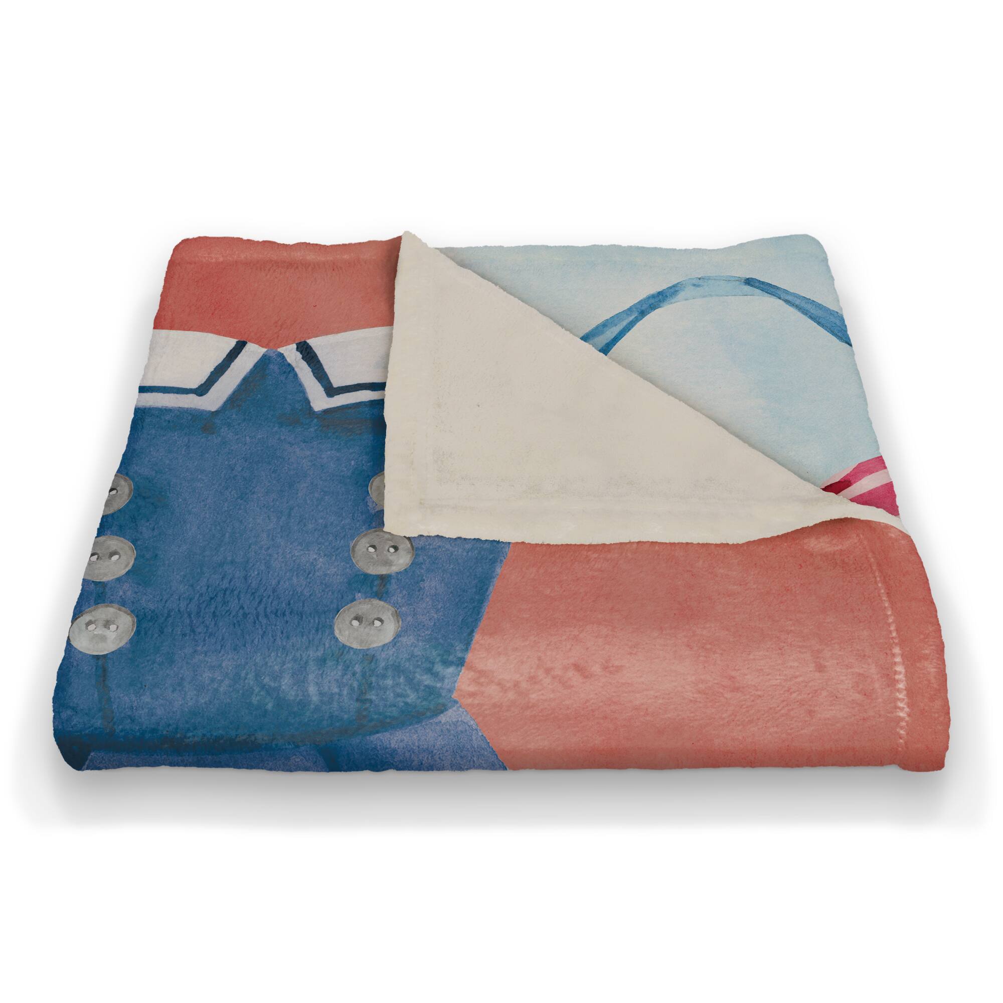 Vintage Patriotic Swimwear Coral Fleece Blanket
