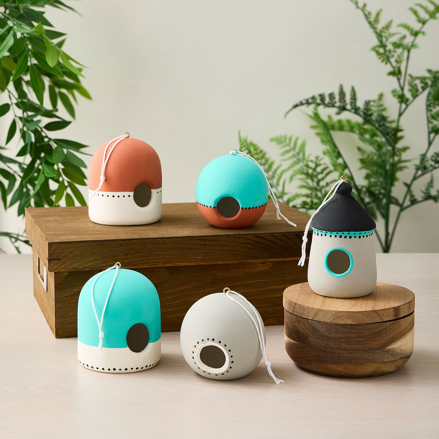 Craft Smart® Matte-Painted Ceramic Bird Houses
