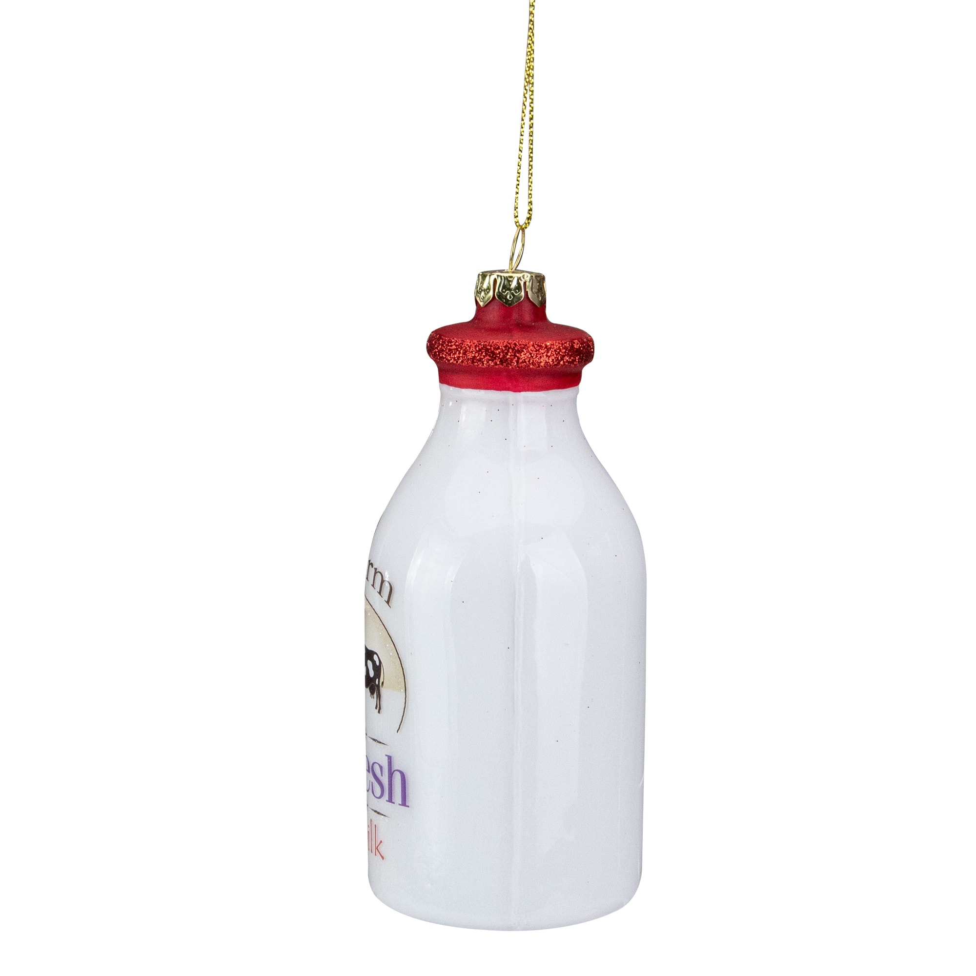4.5&#x22; Farm Fresh Milk Glass Bottle Ornament