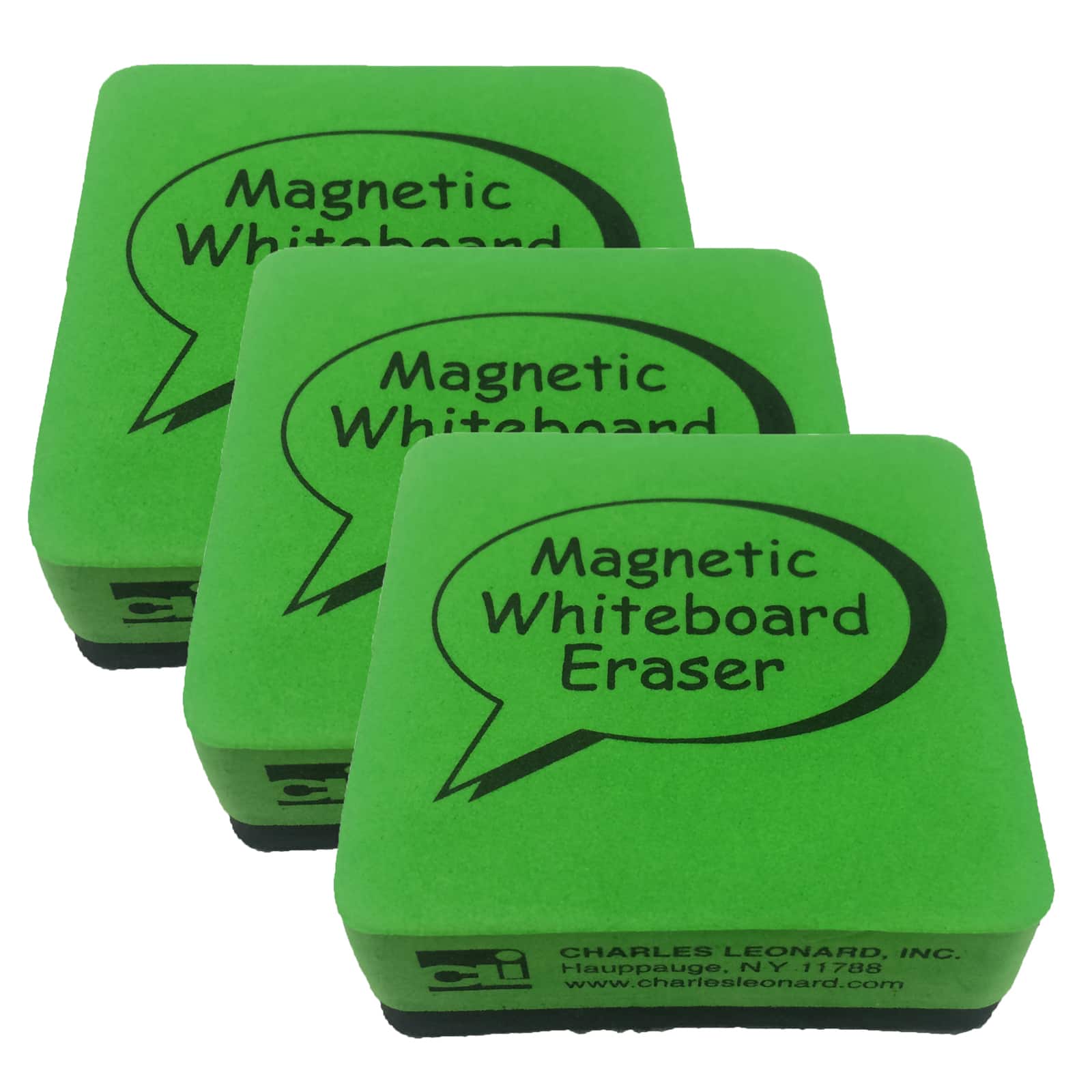 4 Packs: 3 Packs 12 ct. (144 total) Charles Leonard Green & Black Dry Erase Whiteboard Magnetic Erasers