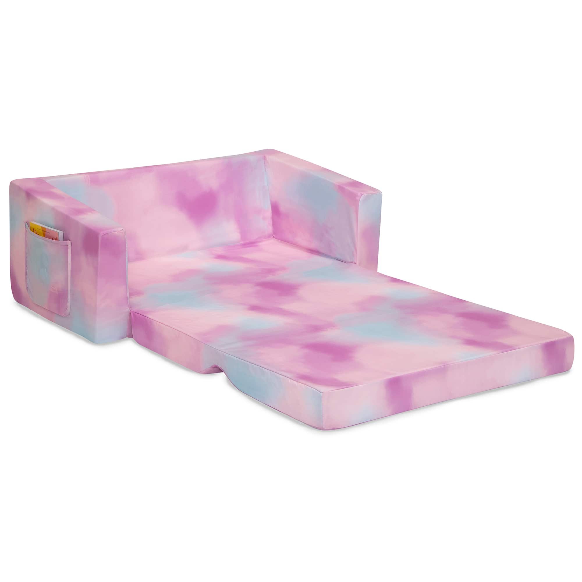 Delta Children 30&#x22; Pink Tie Dye Cozee Flip Out 2-in-1 Convertible Chair to Lounger