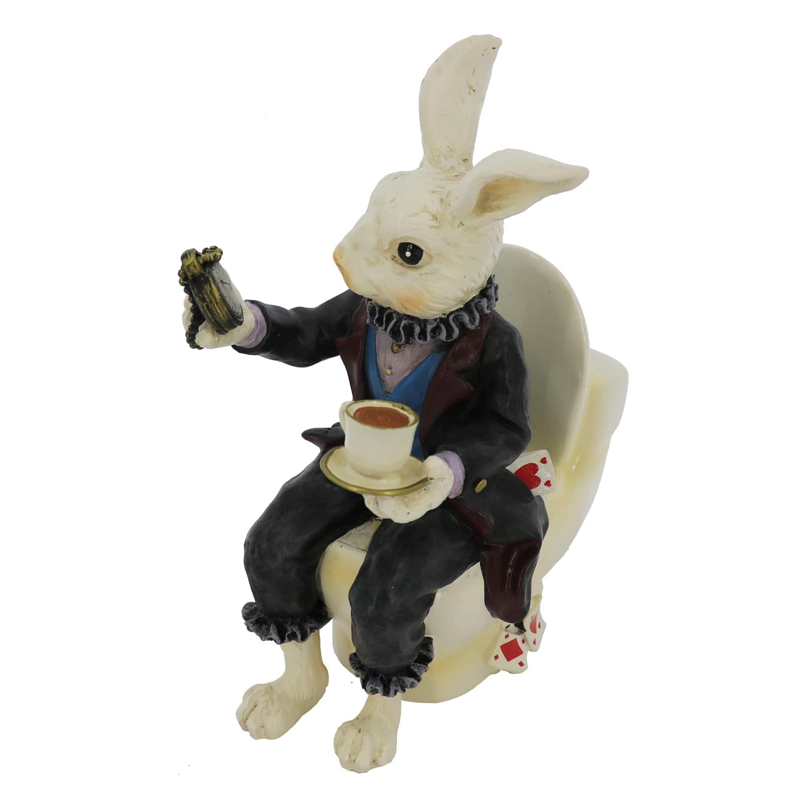 7.25&#x22; White Rabbit on a Toilet Tabletop D&#xE9;cor by Ashland&#xAE;