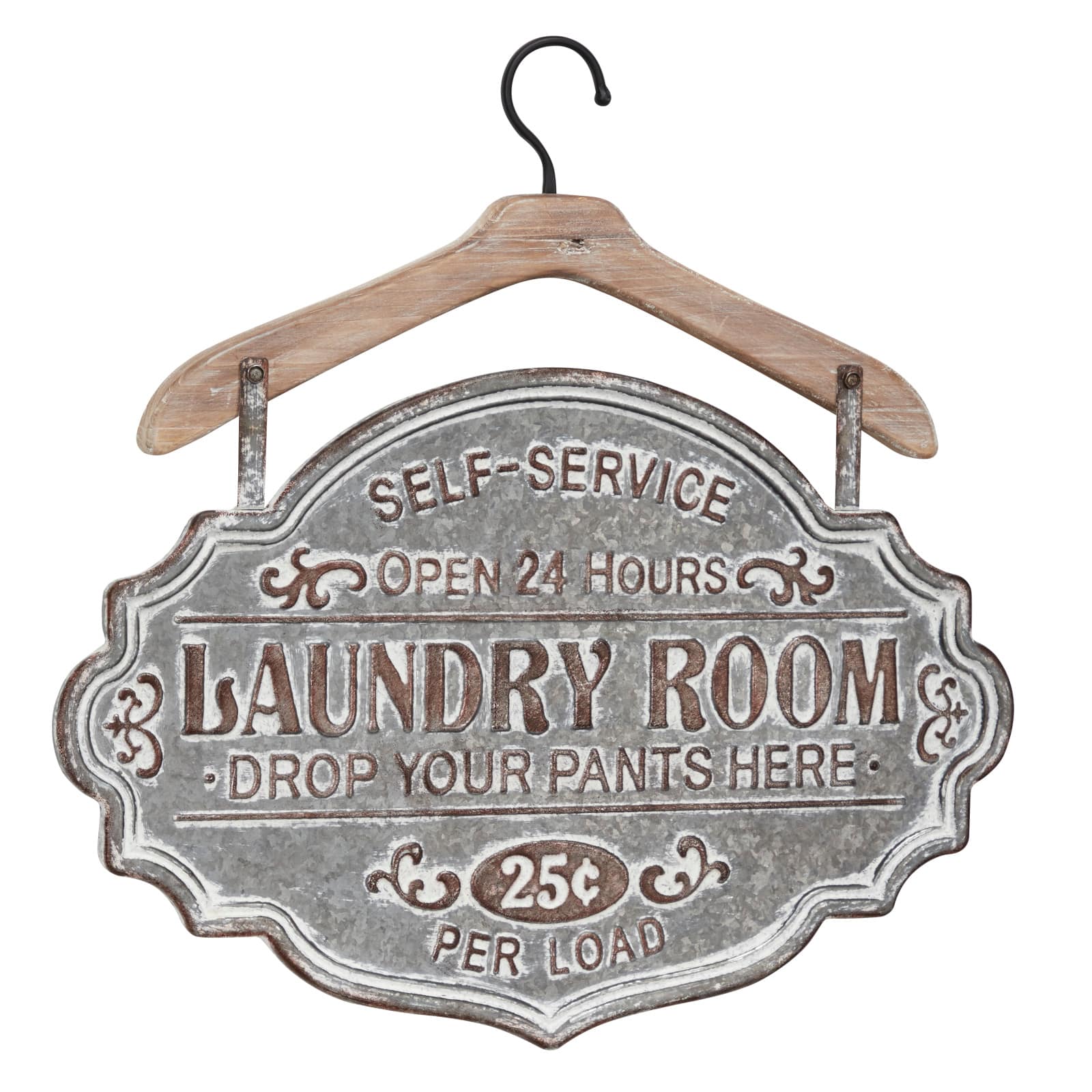Gray Laundry Room Metal Farmhouse Sign Wall Decor