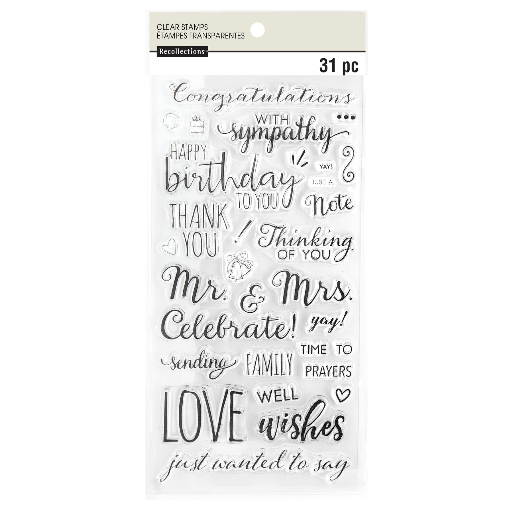 6 Pack: Phrases Clear Stamps by Recollections&#x2122;