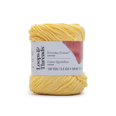  Lion Brand Yarn Twisted Cotton Blend Yarn, Yellow/Ecru :  Everything Else