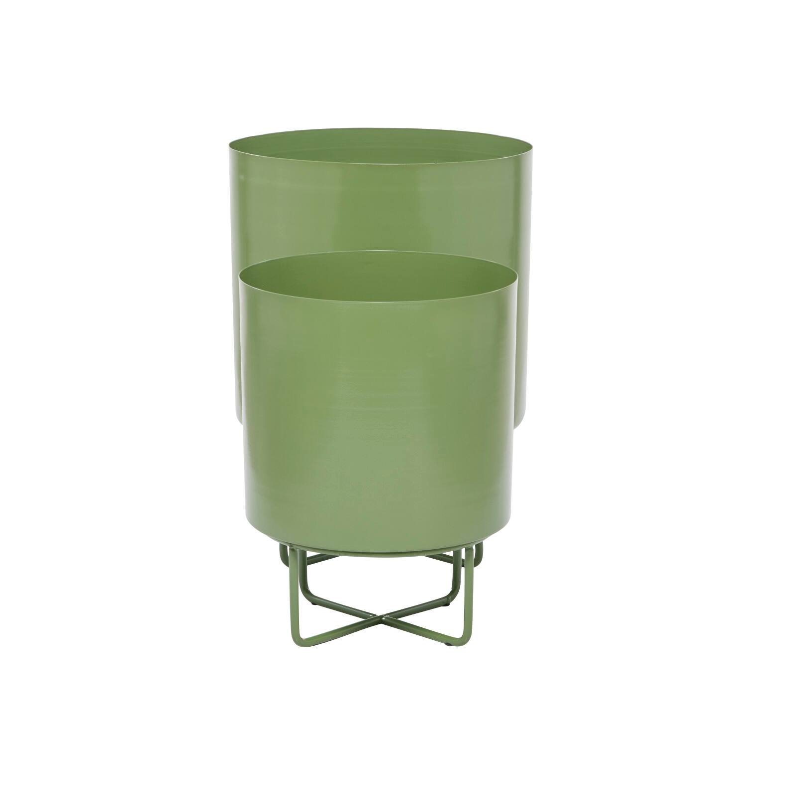 Green Modern Planter, Set of 2&#x22; 16&#x22;, 13&#x22;
