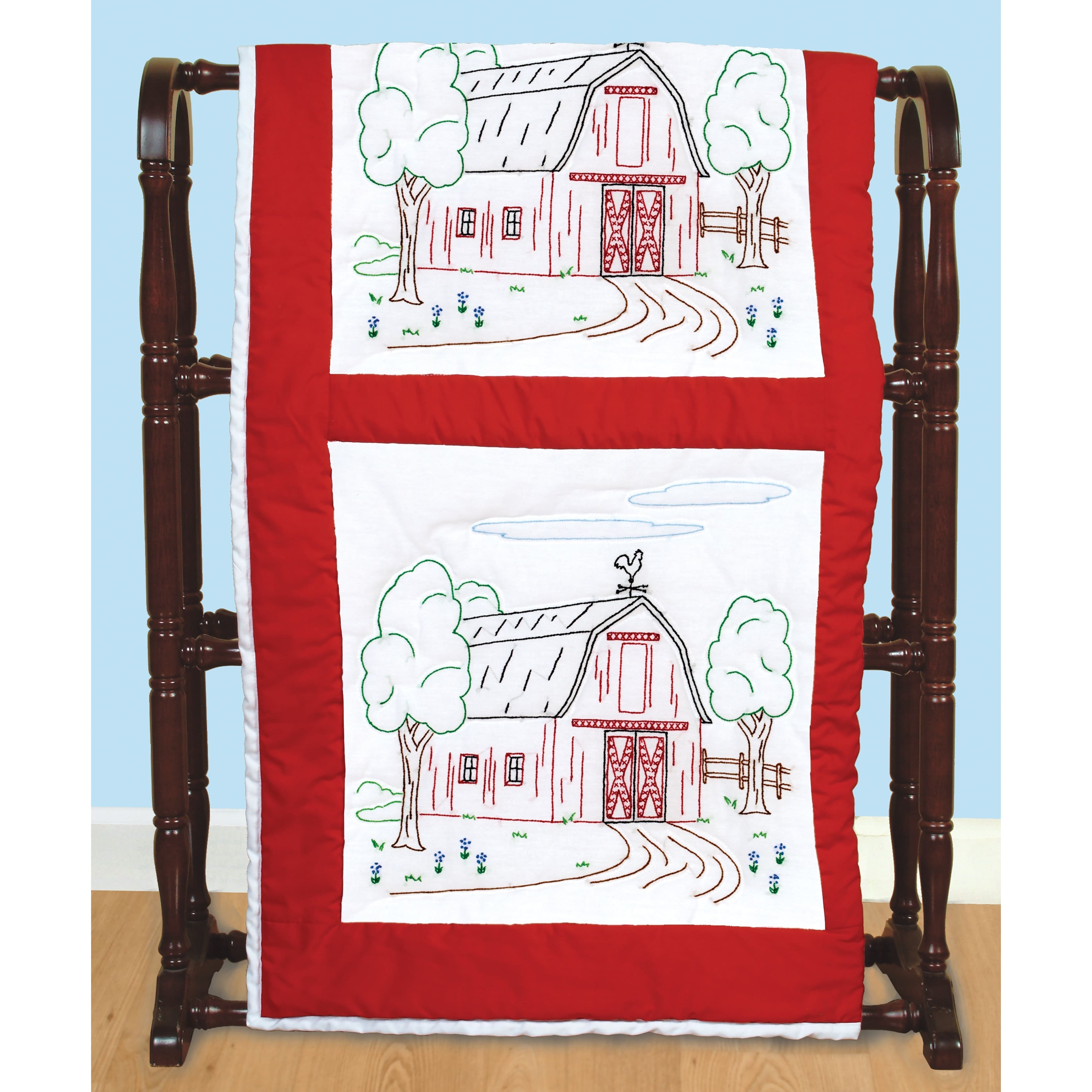Jack Dempsey Barn Stamped For Embroidery &#x26; Cross Stitch Quilt Blocks