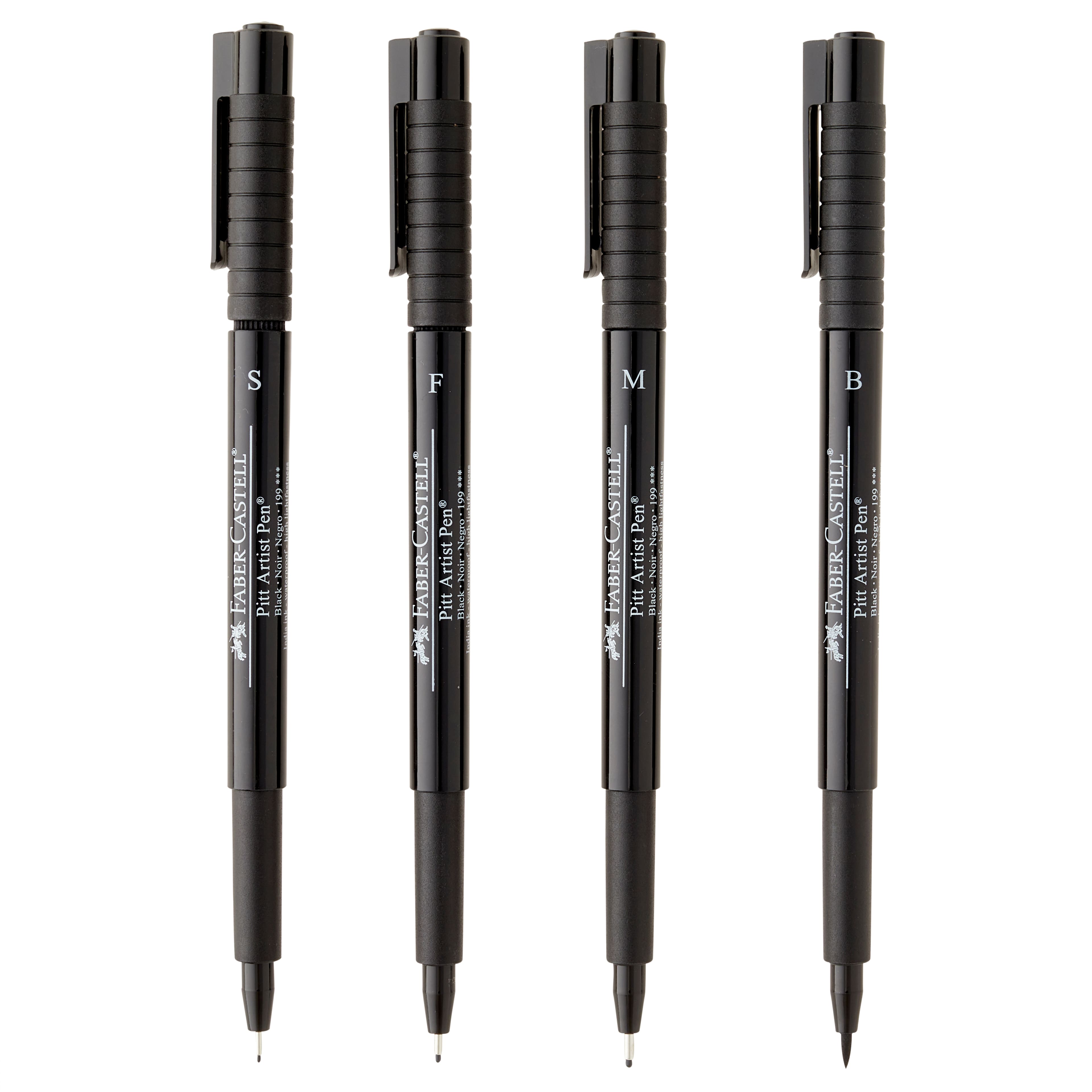 Faber-Castell® PITT® Artist Black Pen Set, 4 Piece