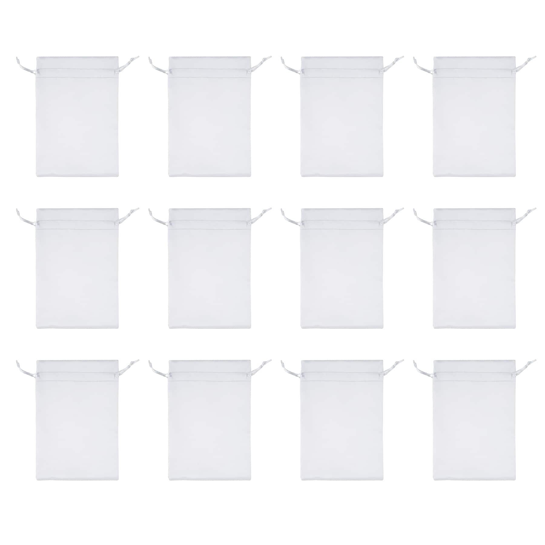 4.5&#x22; x 7&#x22; White Satin Favor Bags, 12ct. by Celebrate It&#x2122;