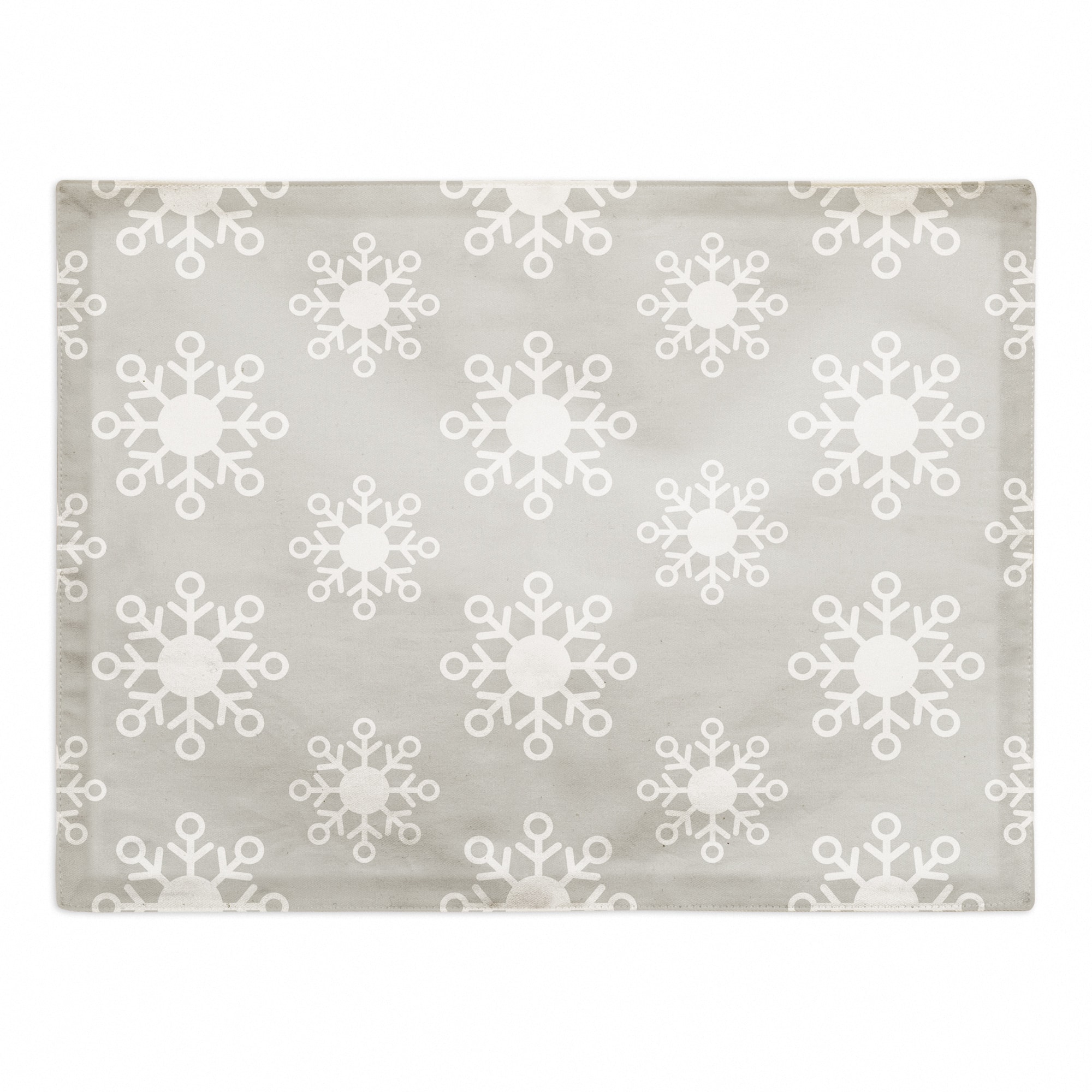 Neutral Snow Flakes 18x14 Poly Twill Placemat