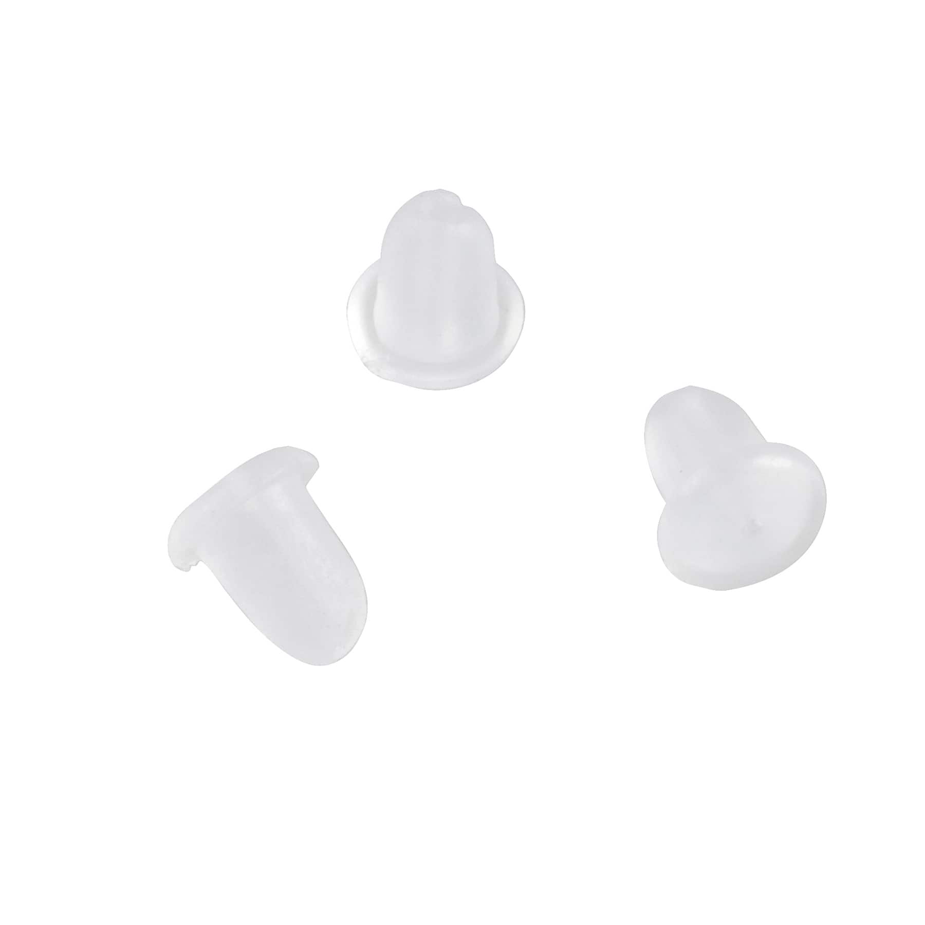 Honeyhandy Plastic Flat Round Stud Earring Findings Clear 6mm pin 1mm   Beebeecraftcom