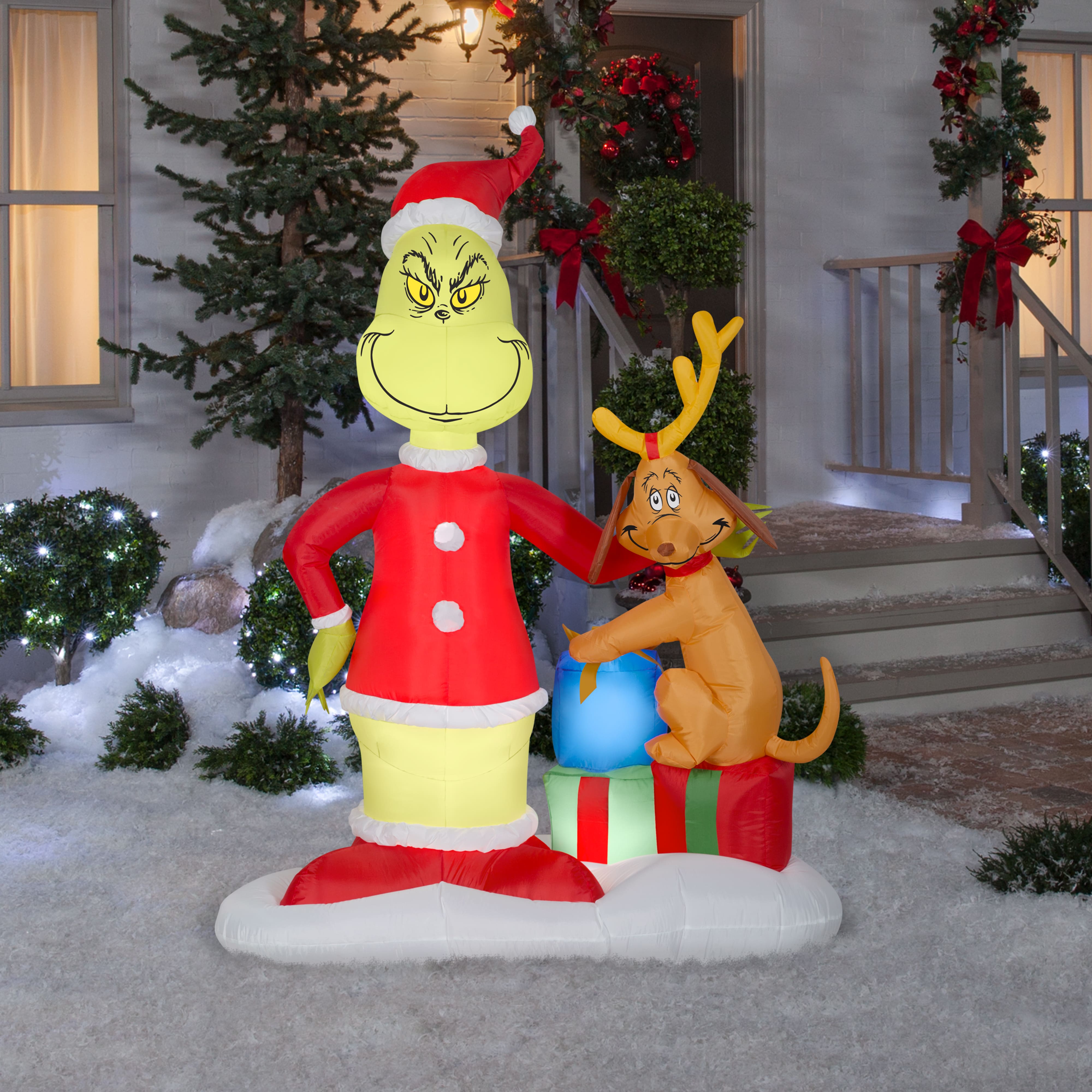 6ft. Airblown&#xAE; Inflatable Grinch &#x26; Max with Presents