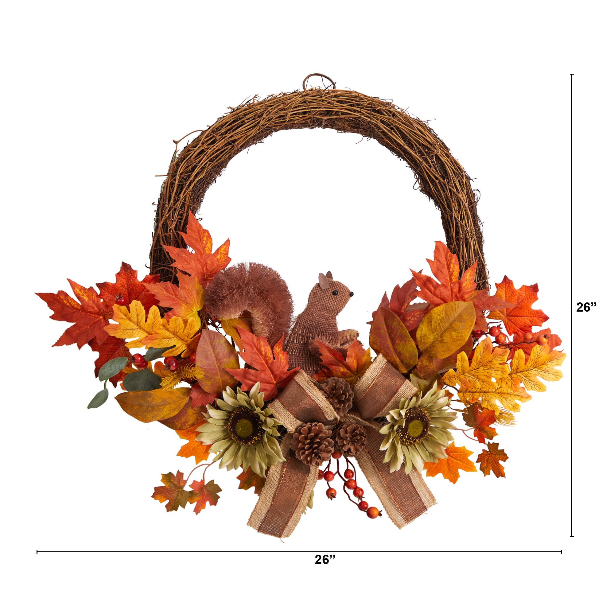 26" Fall Harvest with Bunny Autumn Wreath