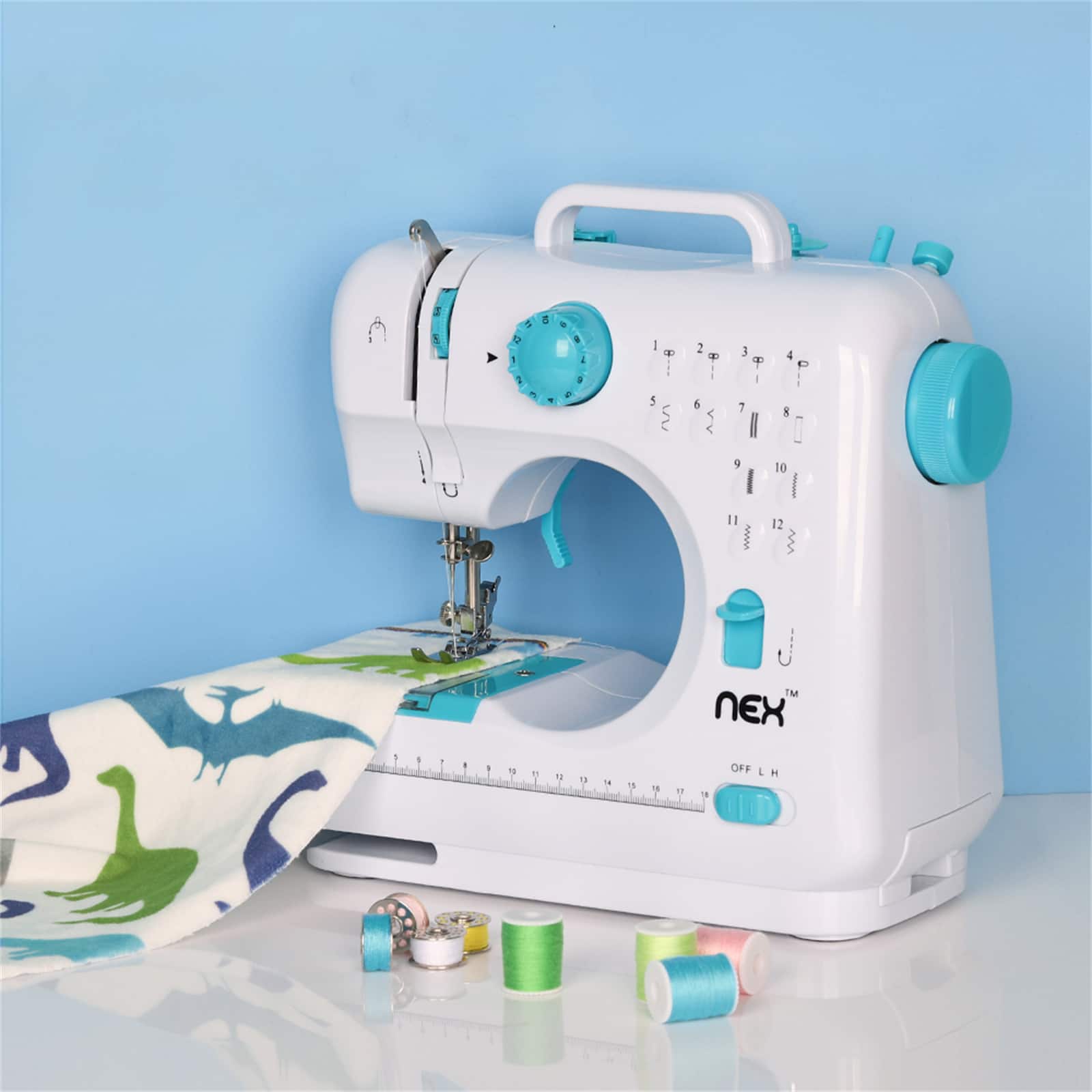 NEX&#x2122; Indigo Blue Modern Crafting Sewing Machine with 12 Built-In Stitches