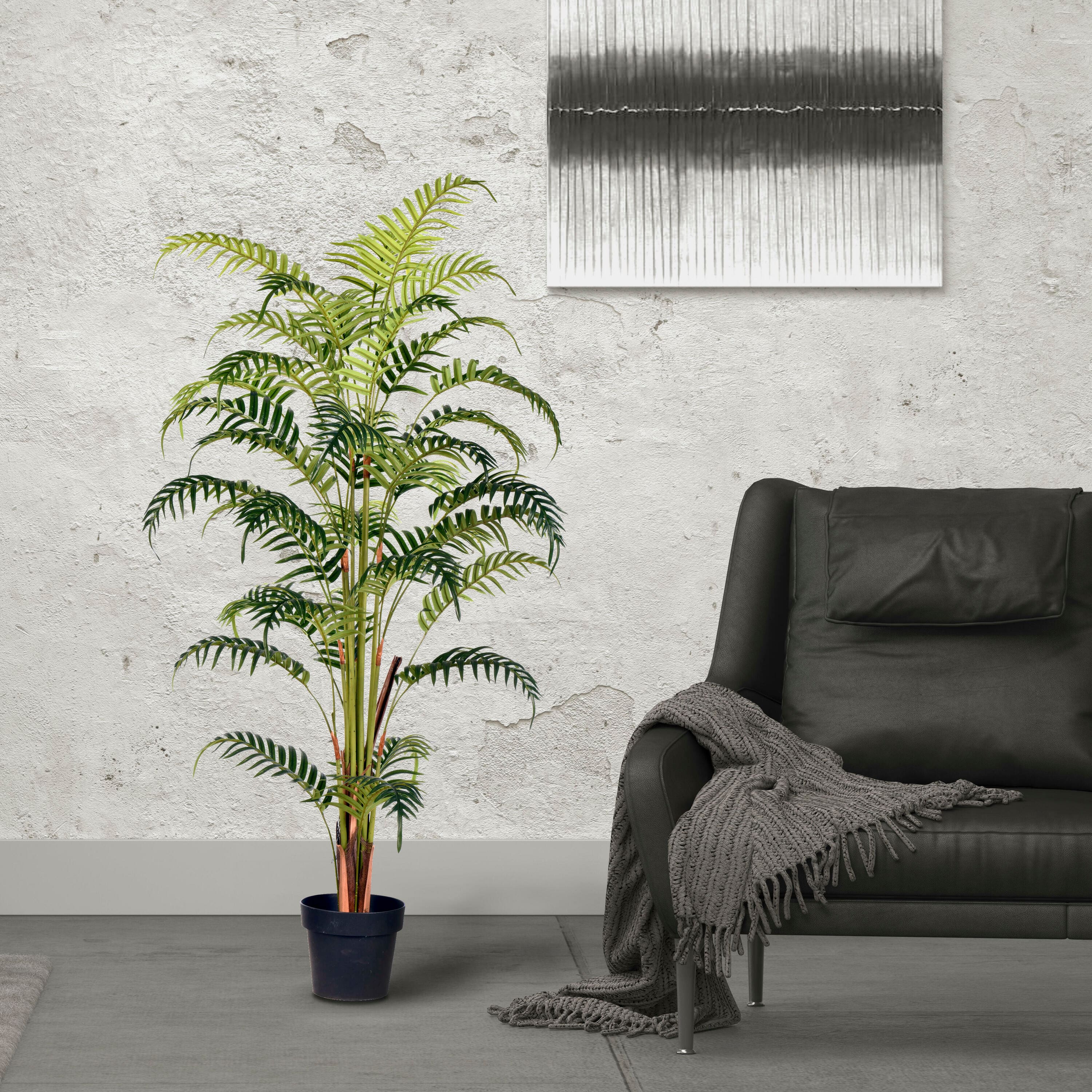 5ft. Artificial Potted Fern Palm with Real Touch Leaves