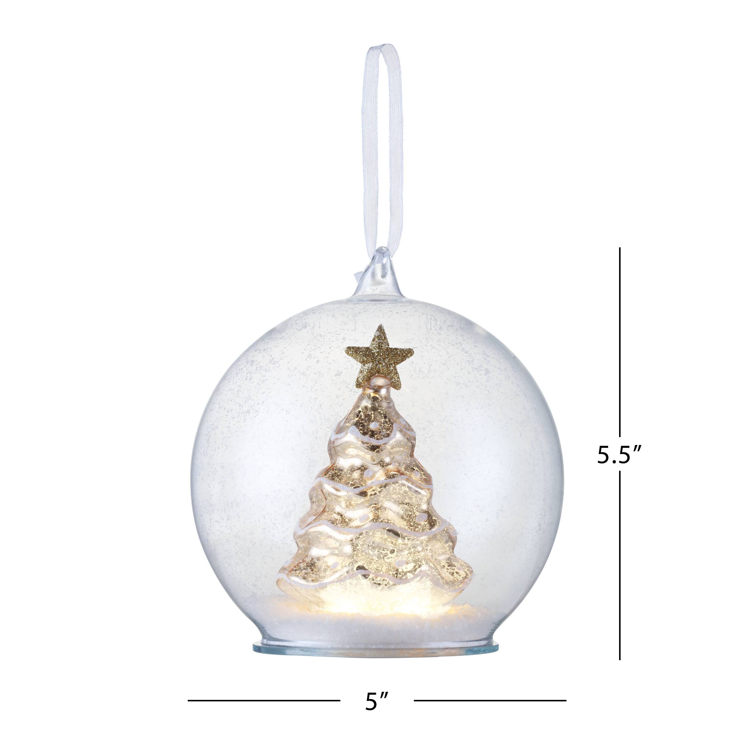 Gold Mercury Glass Tree Globe Ornament