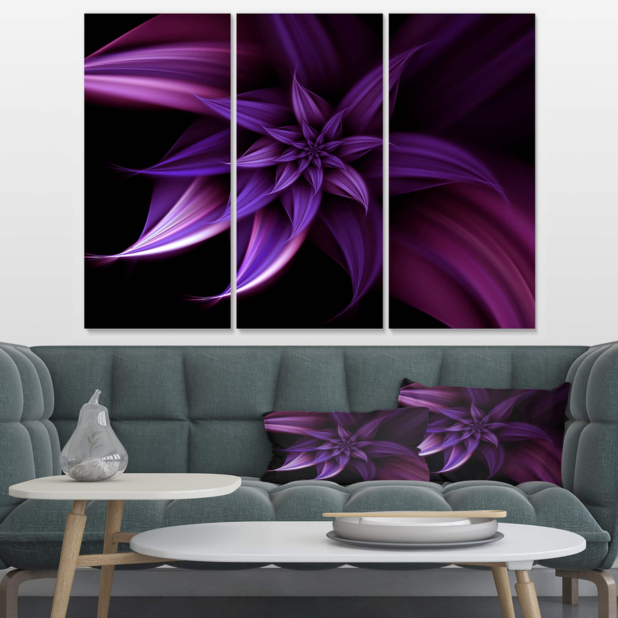 Designart - Fractal Flower Purple