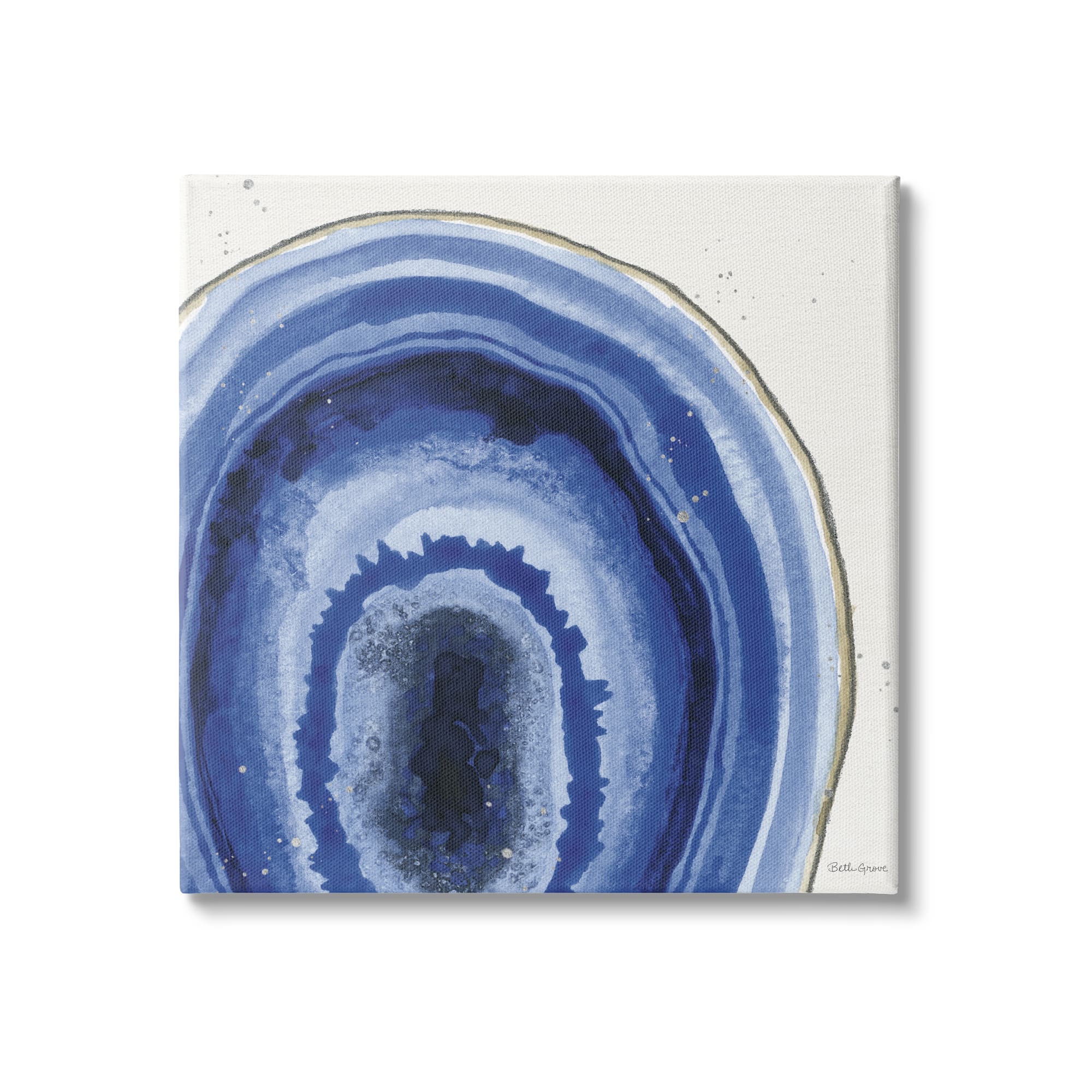 Stupell Industries Modern Abstract Blue Agate Boho Geode Pattern Canvas Wall Art