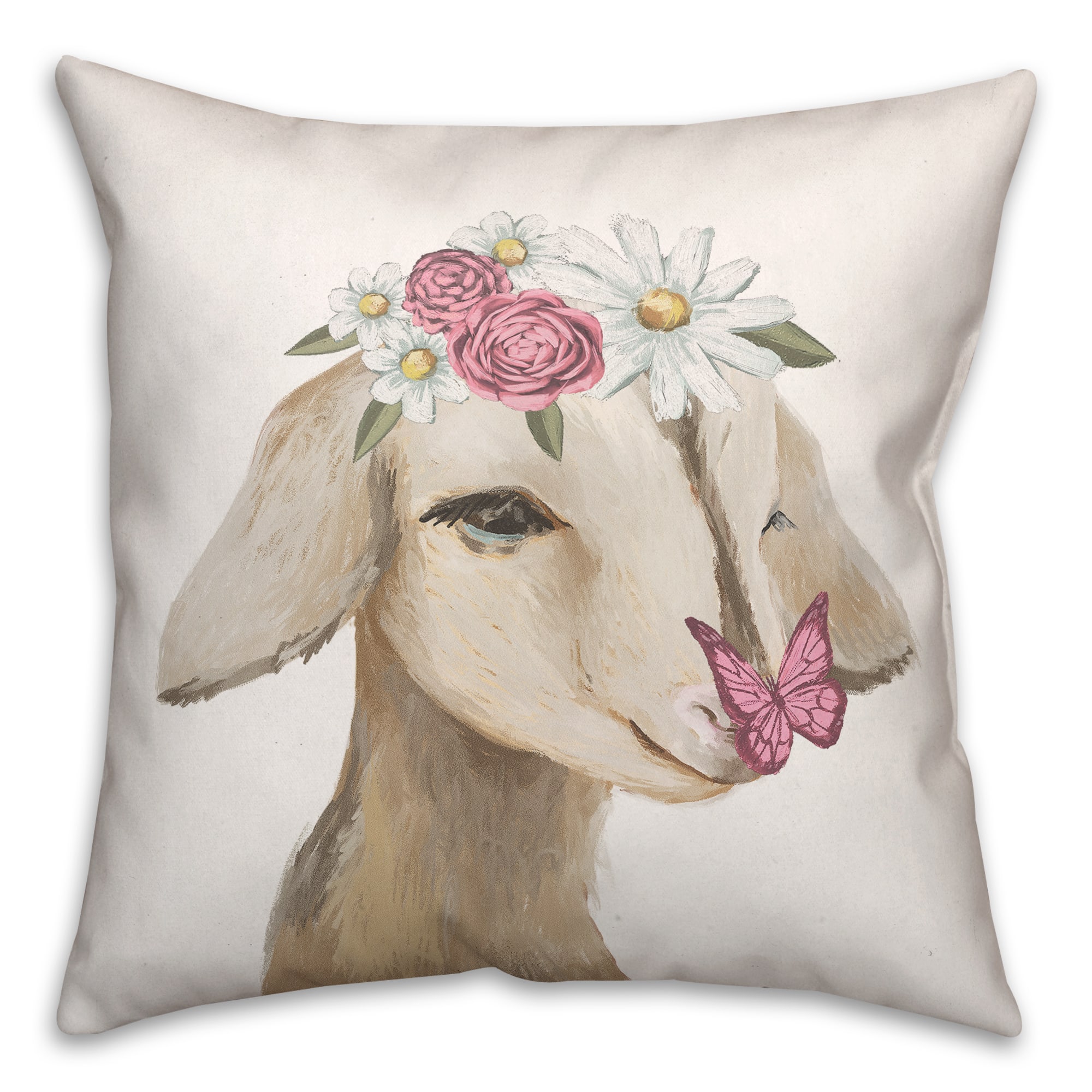 Cute Baby Goat 18" x 18" Indoor/Outdoor Pillow