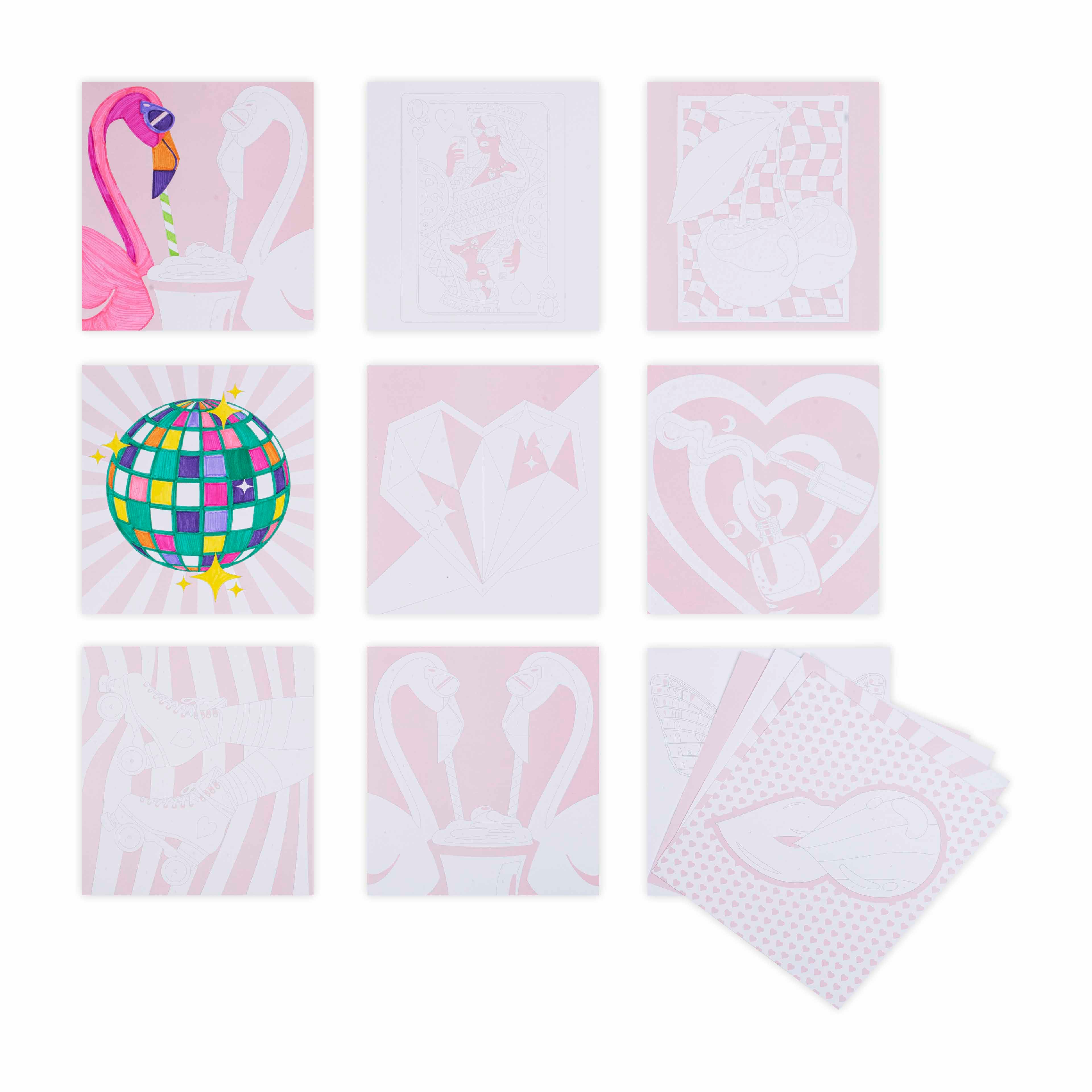 VIVID by Brea Reese&#xAE; Queen of Hearts Marker Color-by-Number Kit