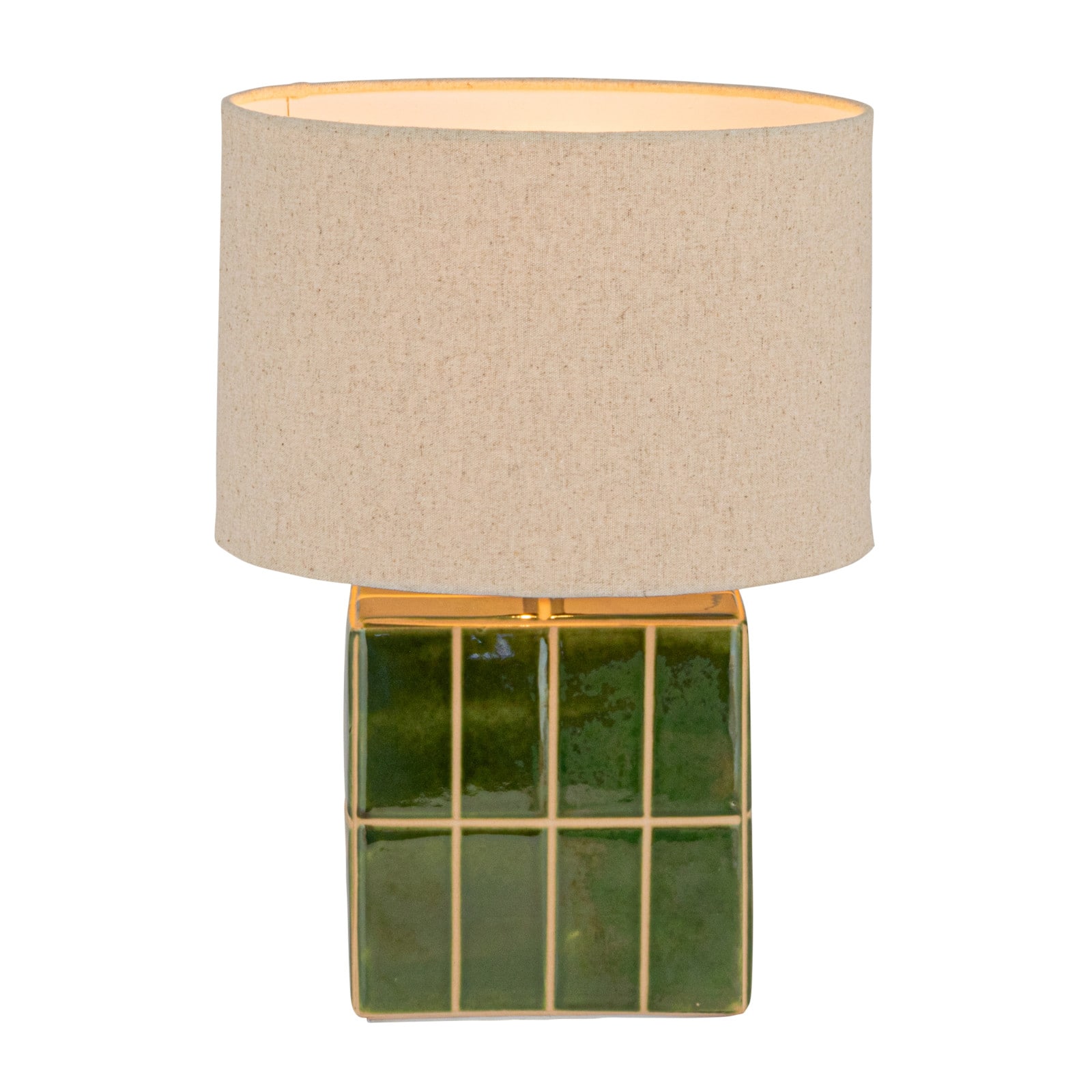Hello Honey&#xAE; 15&#x22; Green &#x26; White Ceramic Table Lamp