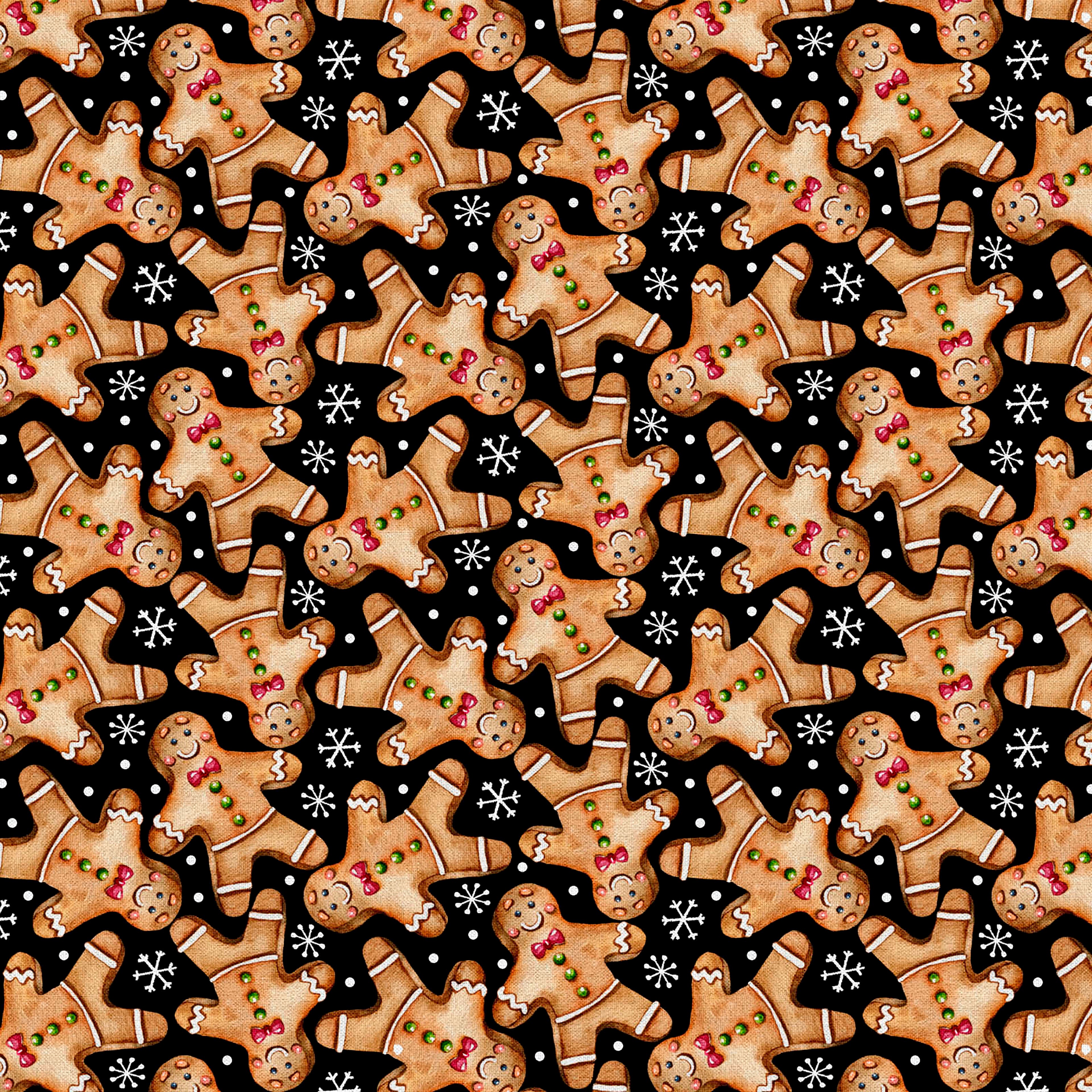 Fabric Editions Gingerbread Cookies Cotton Fabric