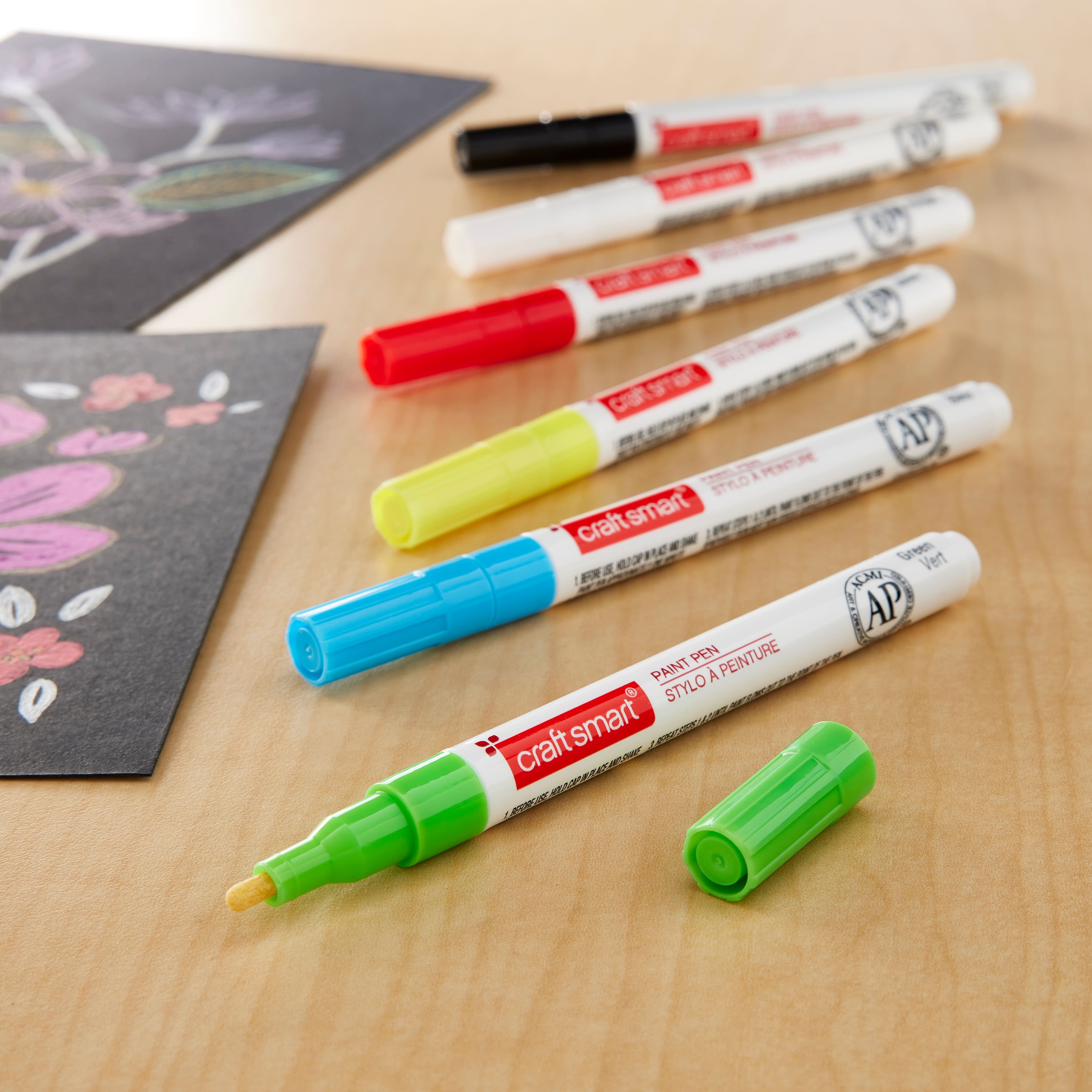 Ensemble de 6 stylos à peinture à pointe moyenne basiques de Craft Smart