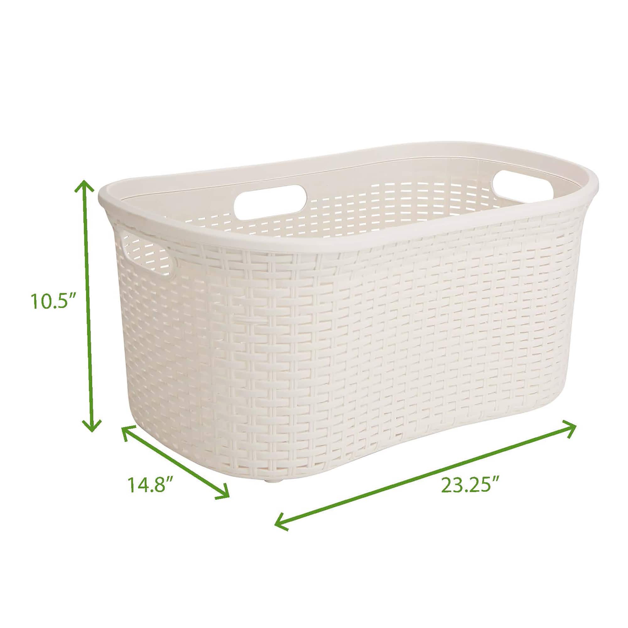 Mind Reader Ivory Laundry Basket with Cutout Handles