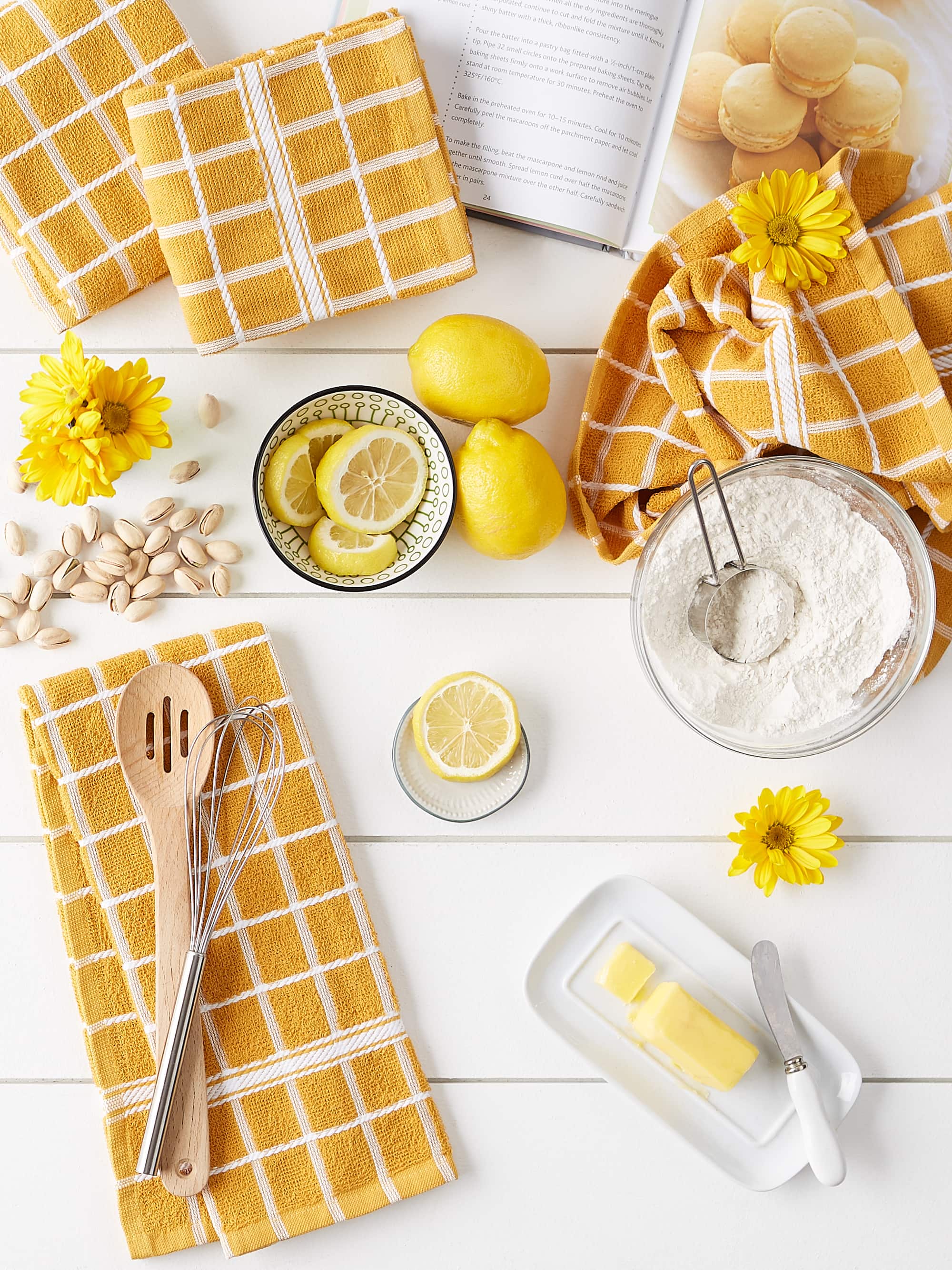 DII&#xAE; Solid Windowpane Terry Dishtowels, 4ct.