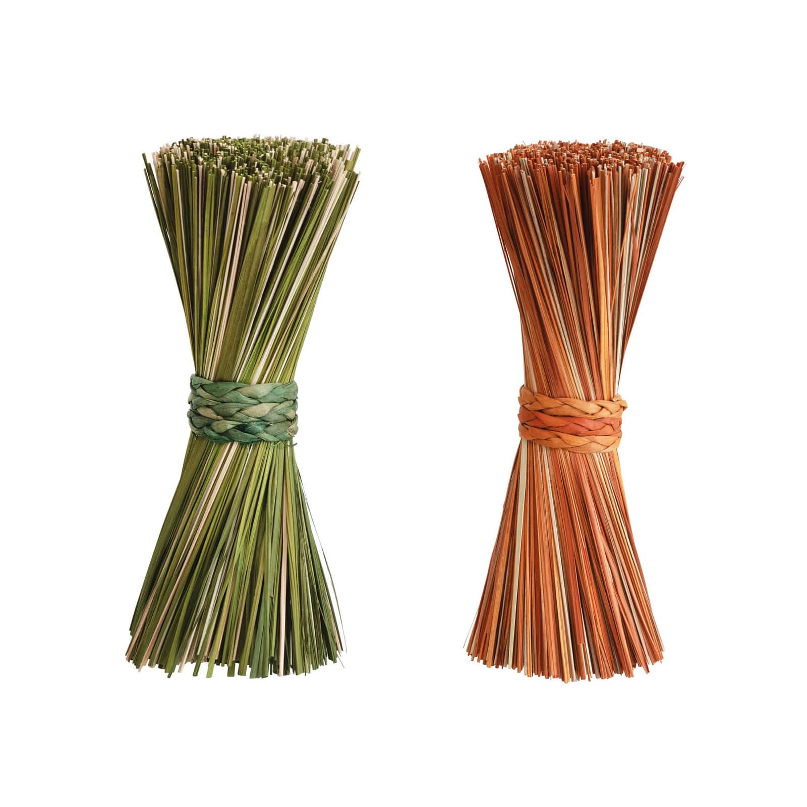 Hello Honey® 12" Green & Orange Grass Bundle Set with Braided Seagrass Ties