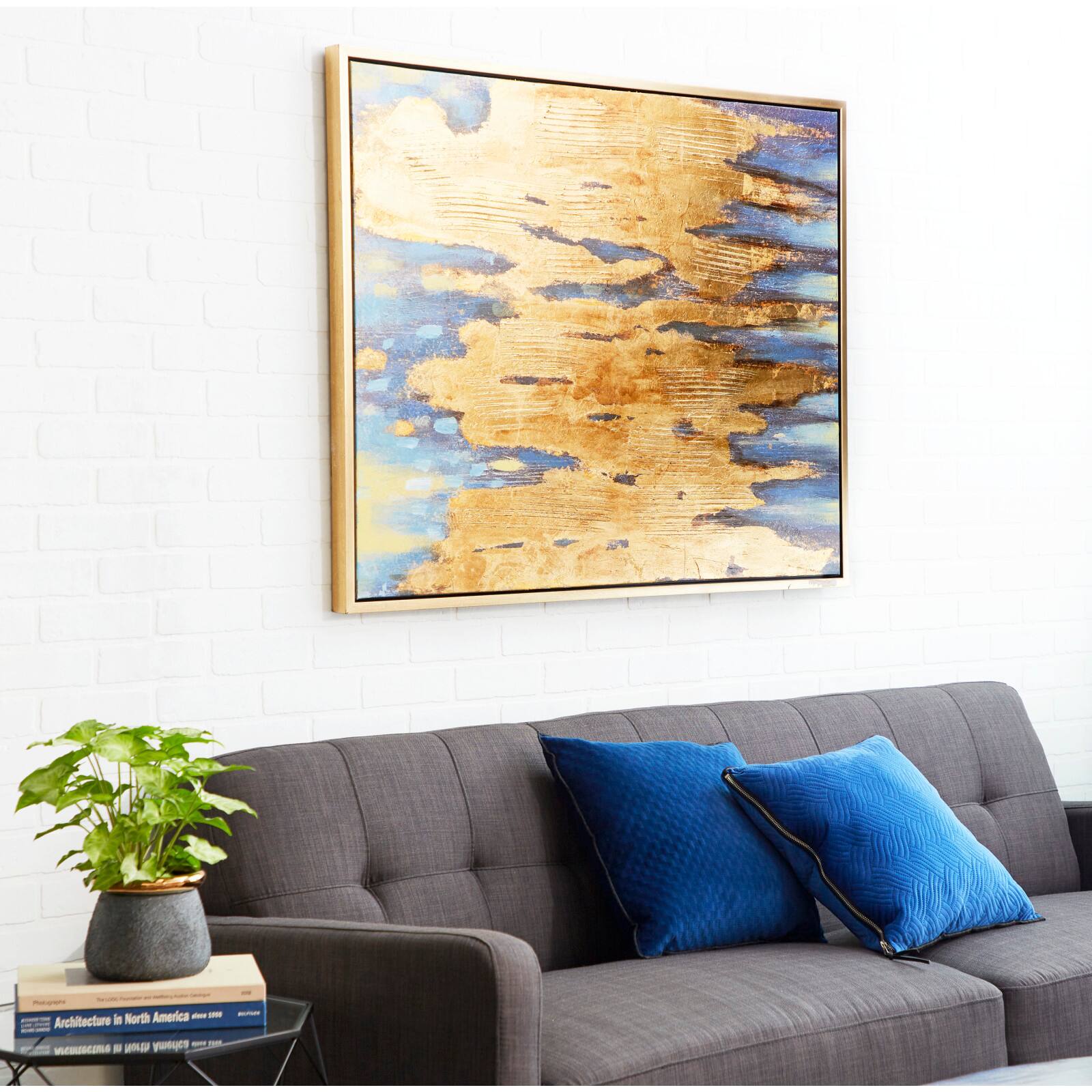 Brown Contemporary Abstract Canvas Wall Art, 47" x 36"