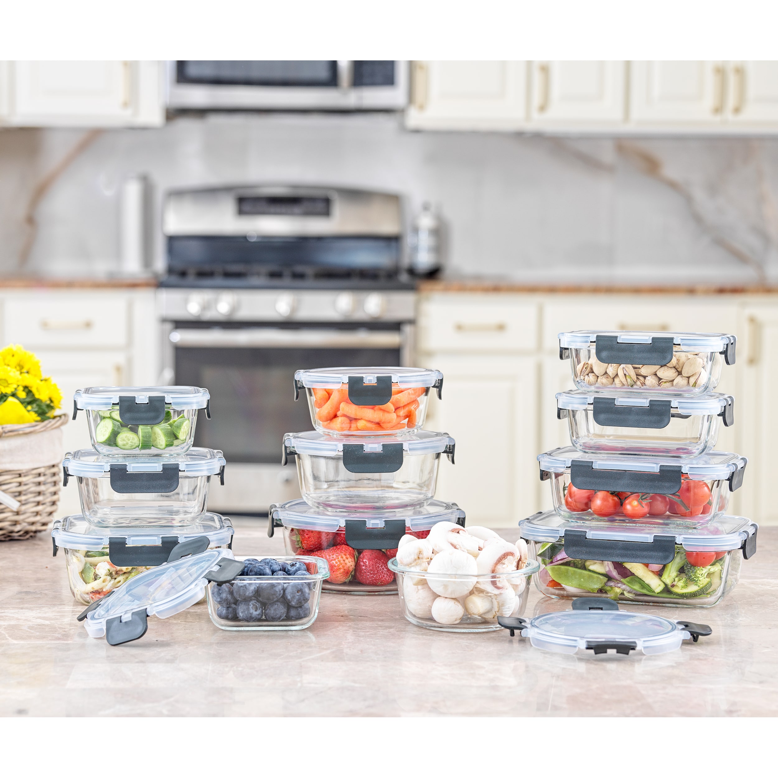 JoyJolt&#xAE; Glass Storage Containers Set