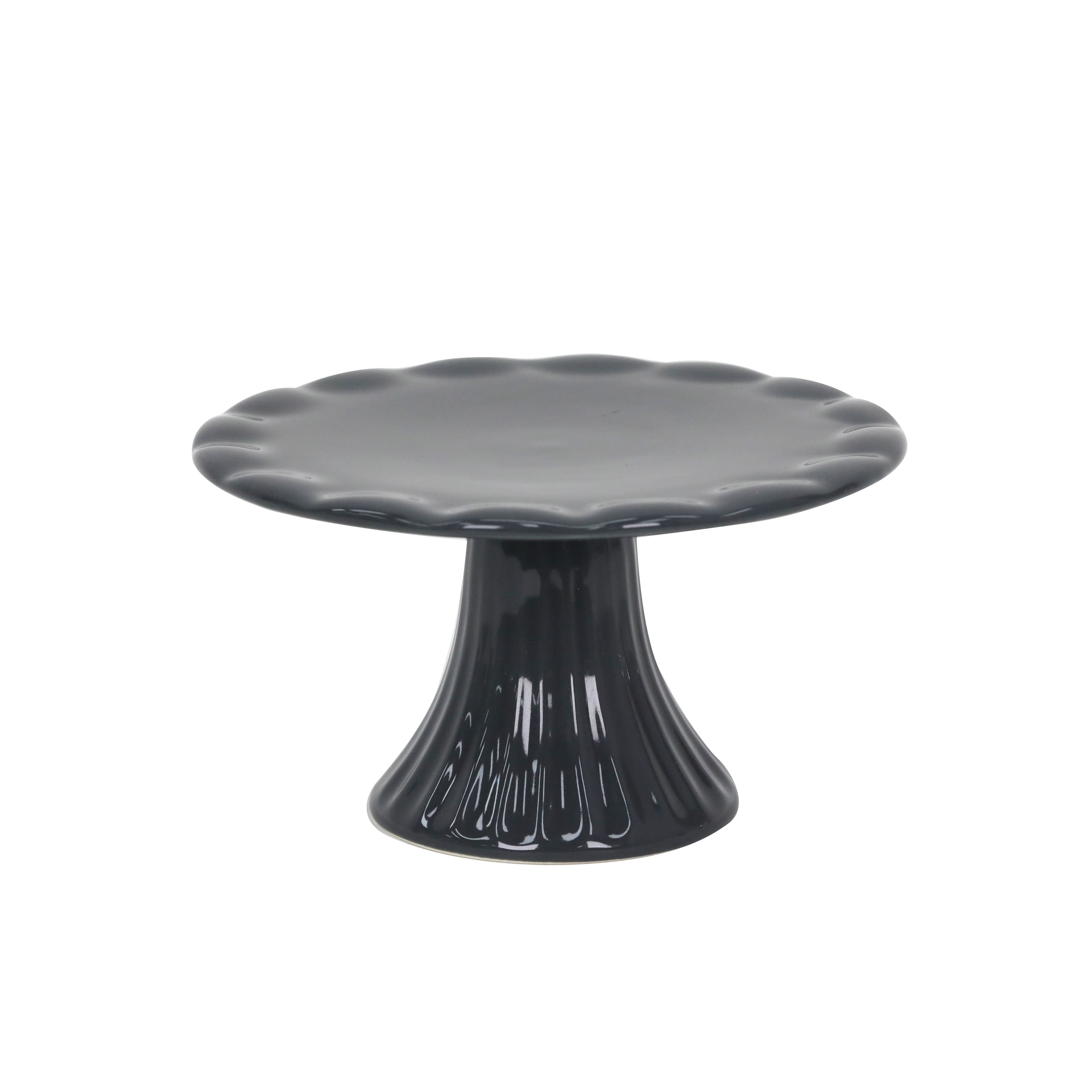 4.5" Black Stoneware Cake Stand by Ashland®