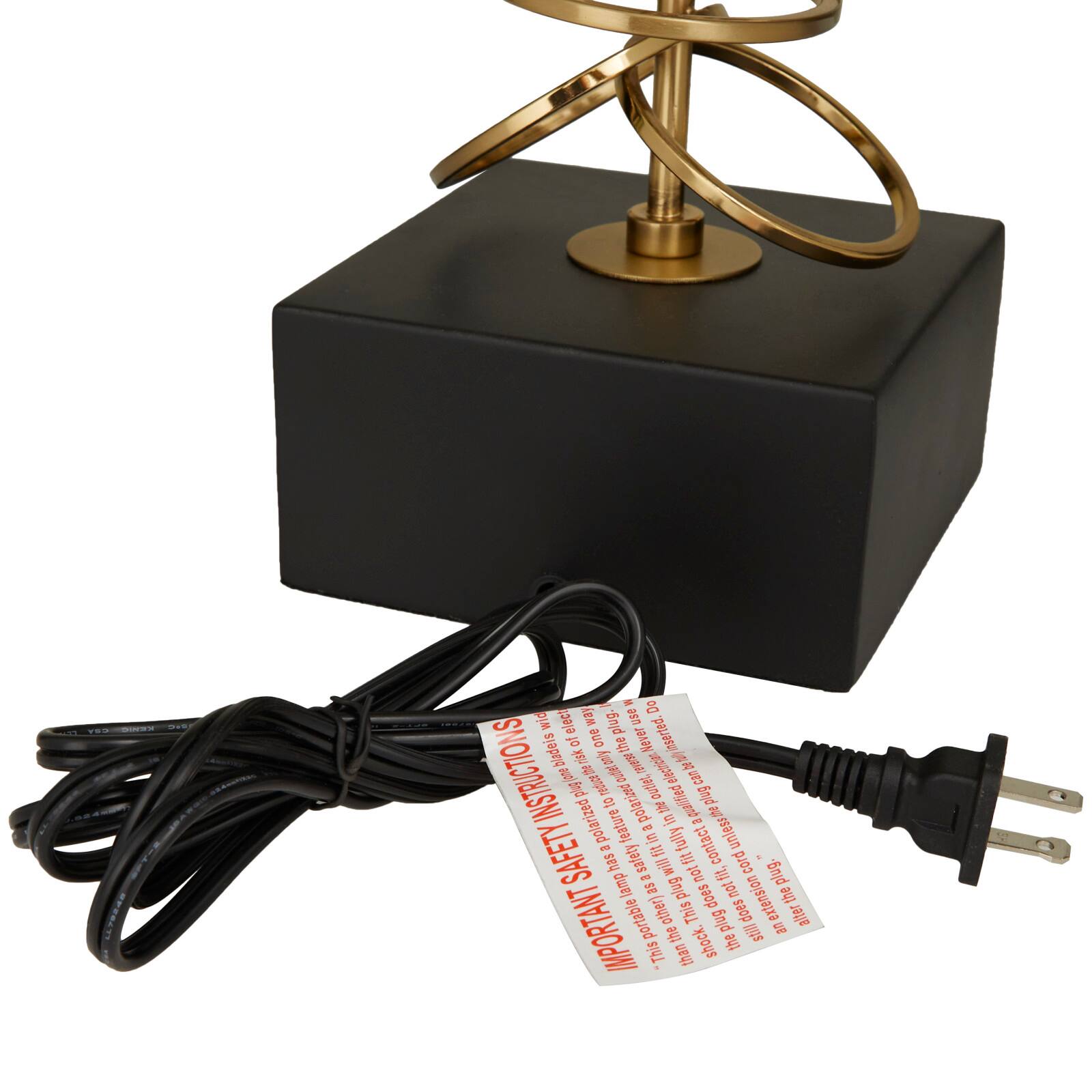 Gold Metal Gold Stacked Ring Table Lamp with Drum Shade 15" x 15" x 30"