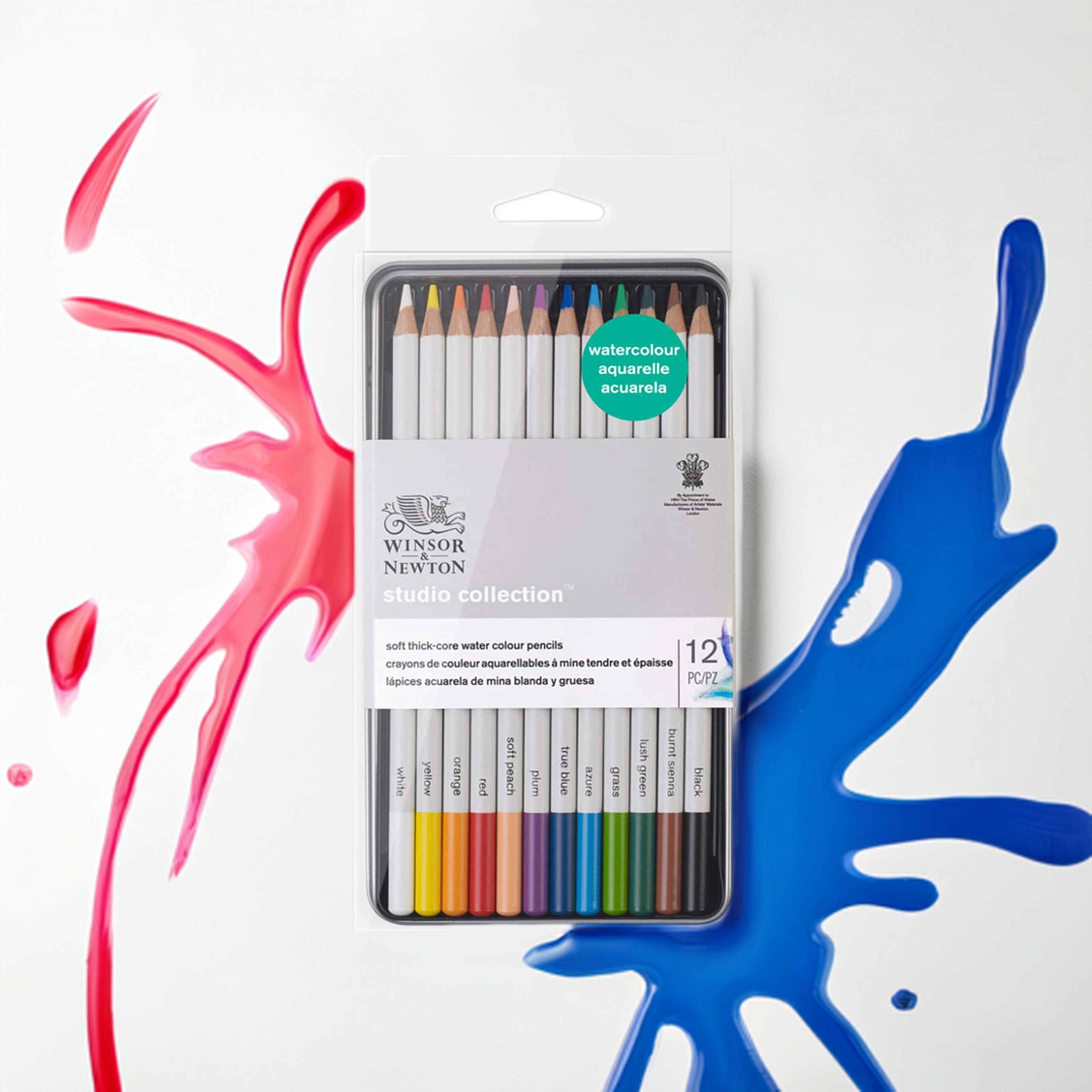 Winsor &#x26; Newton&#x2122; Studio Collection&#x2122; 12 Color Watercolor Pencil Tin