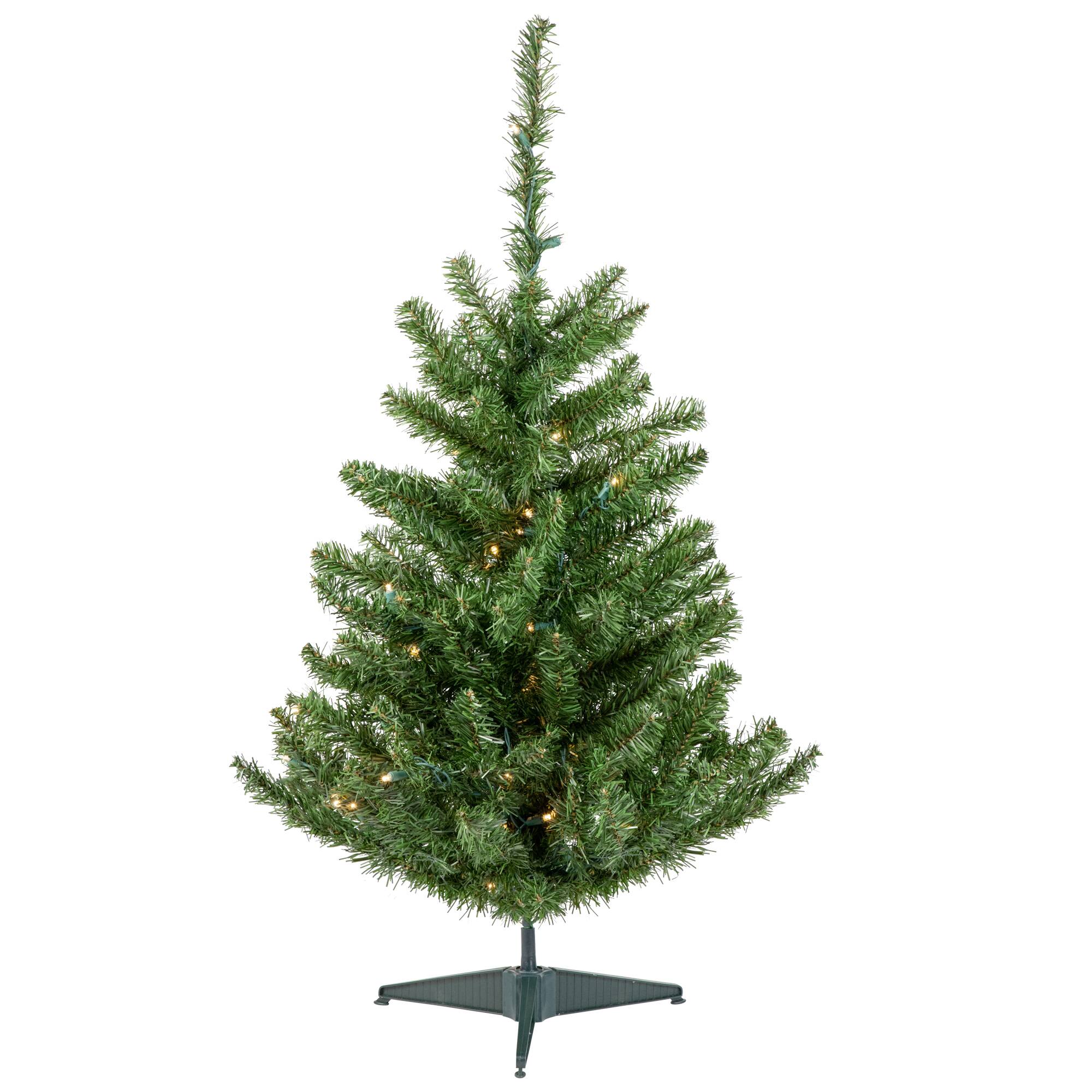 3ft. Pre-Lit Canadian Pine Artificial Christmas Tree, Clear & White LED Lights