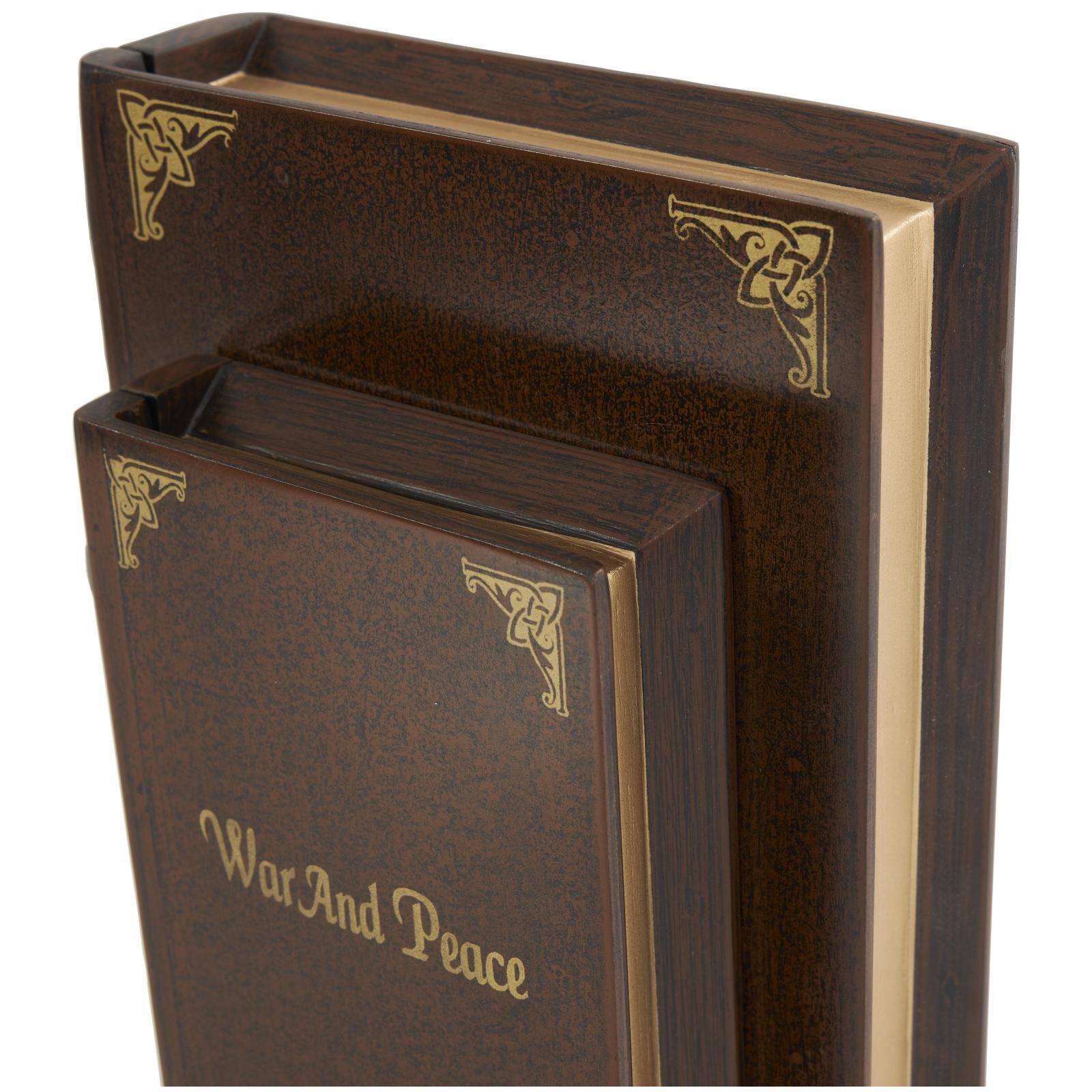 Brown War & Peace Storage Faux Book Box Set